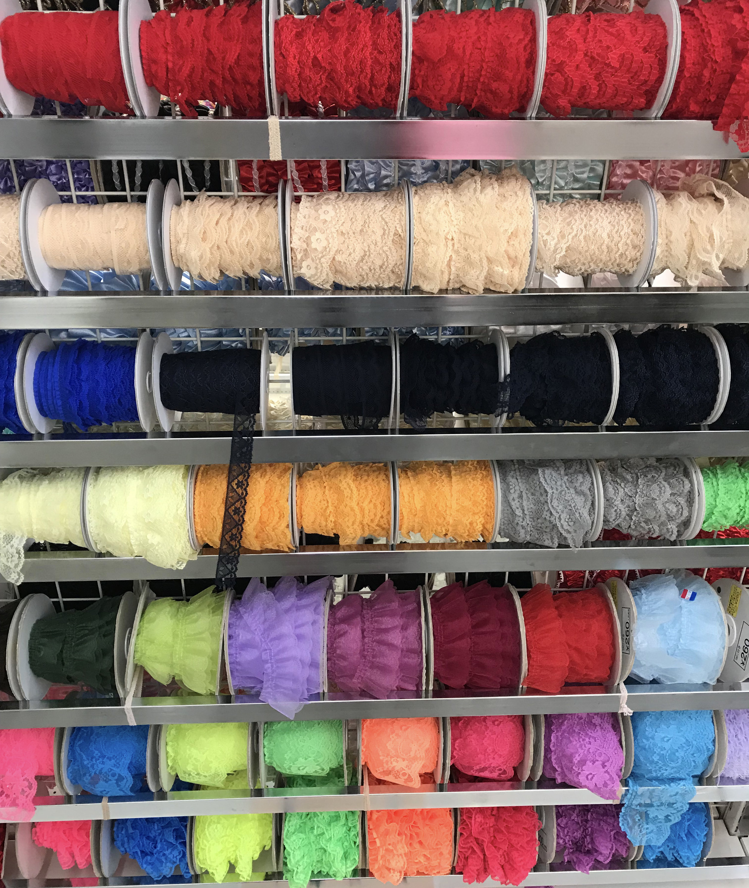 Beautiful elastic lace ruffle trim.