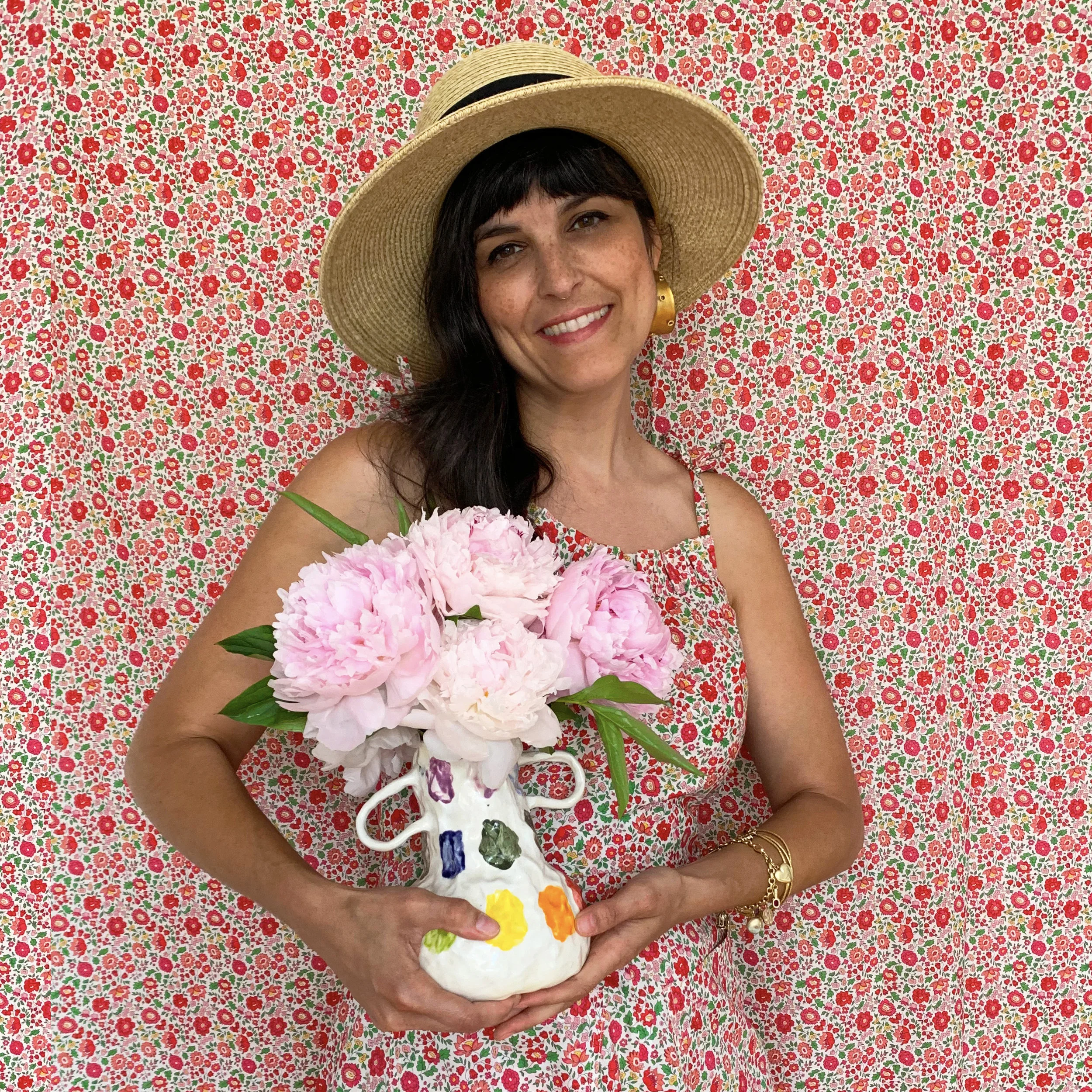 I also made my vase! I can never resist posing with a fresh bouquet.