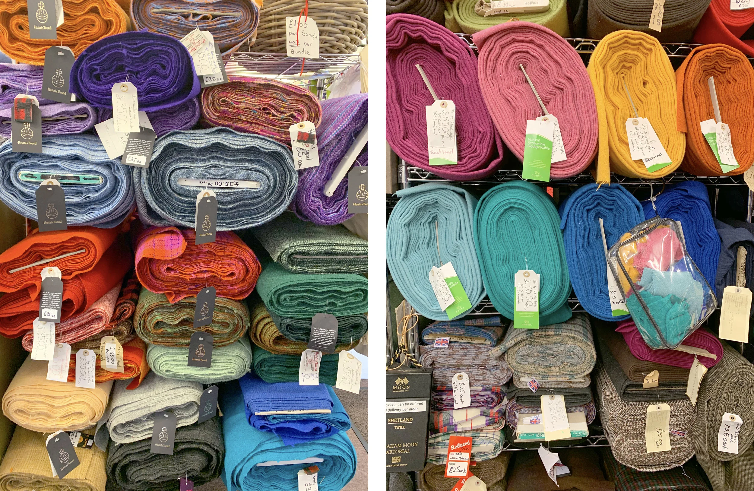 Stacks & stacks of delicious, authentic Harris Tweed!