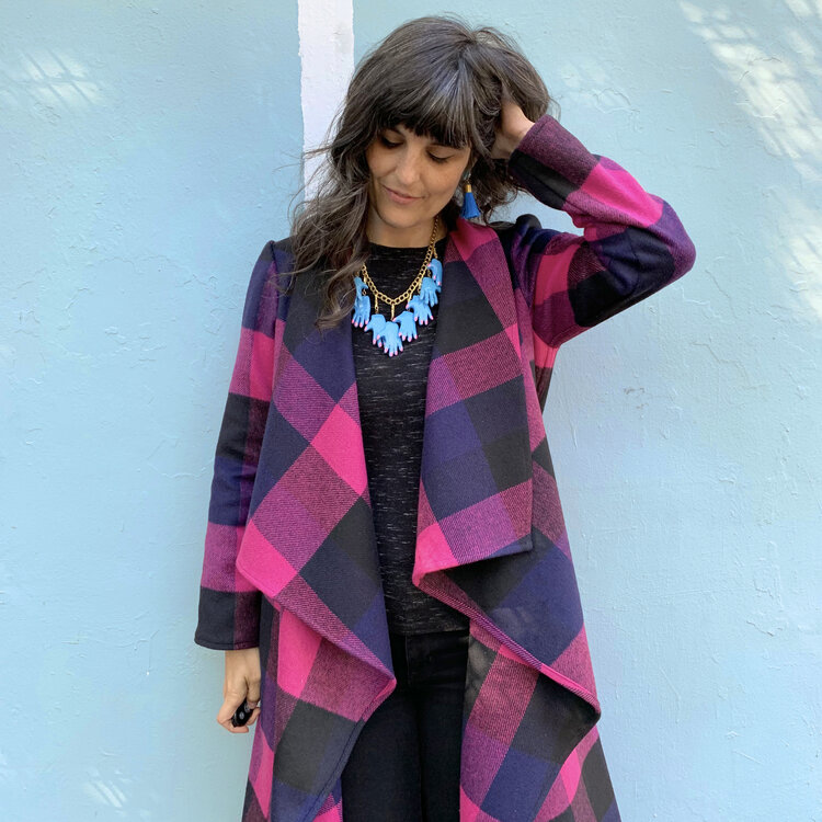 OVERSIZED PLAID WATERFALL COAT - BUTTERICK 6244 — BURIED DIAMOND