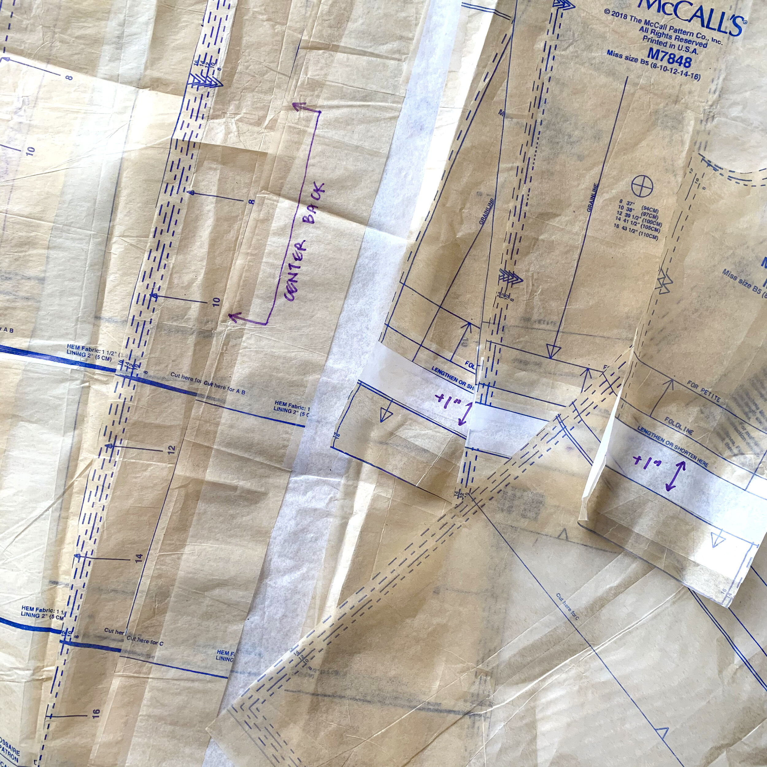 McCALLS 7848 - SEWING A COAT PART 2: PATTERN ALTERATIONS — BURIED DIAMOND