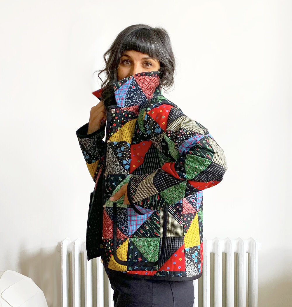 QUILTED CHEATER QUILT JACKET - Vintage Fabric Finally Gets Used! My Newest  Quilted Tamarack Jacket — BURIED DIAMOND