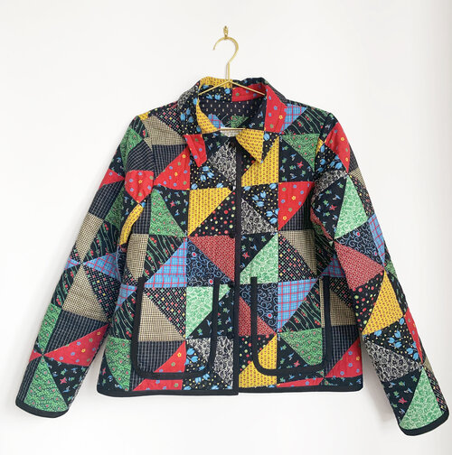 QUILTED CHEATER QUILT JACKET - Vintage Fabric Finally Gets Used! My ...