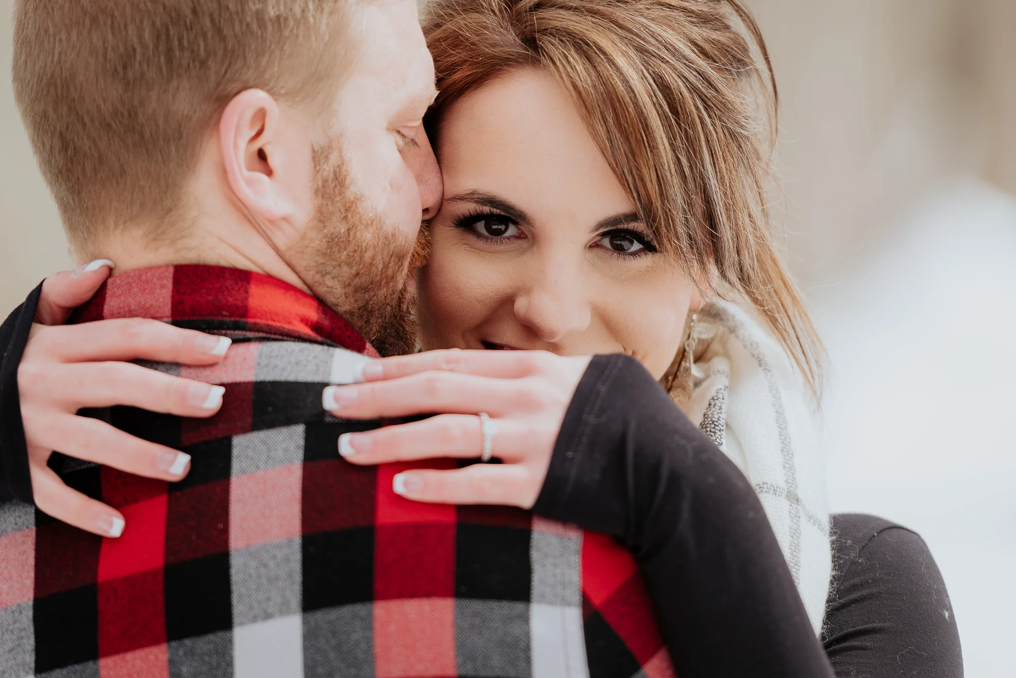 New Hampshire Winter Forest Engagement Photography