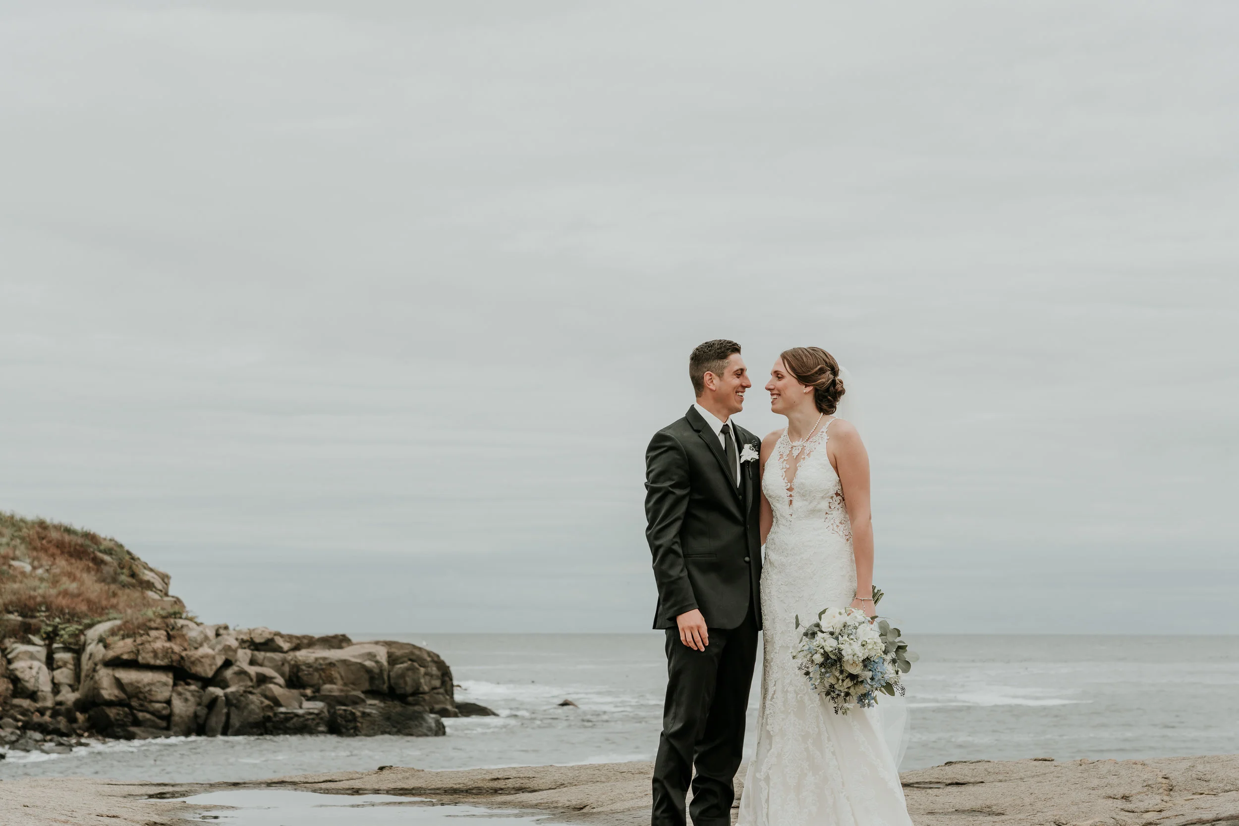 Fall York Beach, Maine Wedding