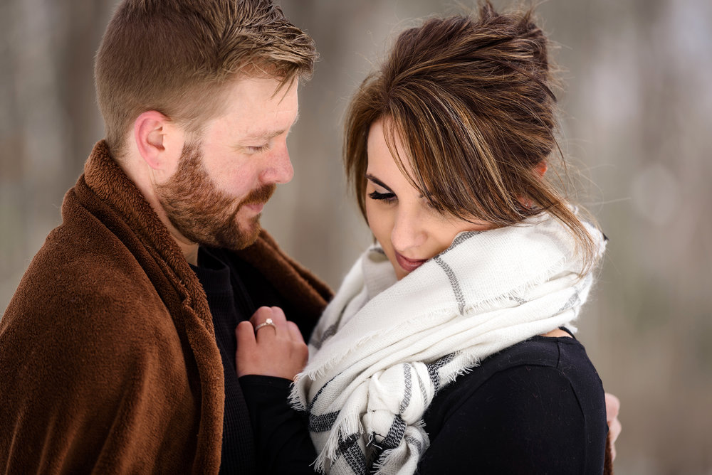 New Hampshire Engagement Scarf Couple | Mike Sears Photography