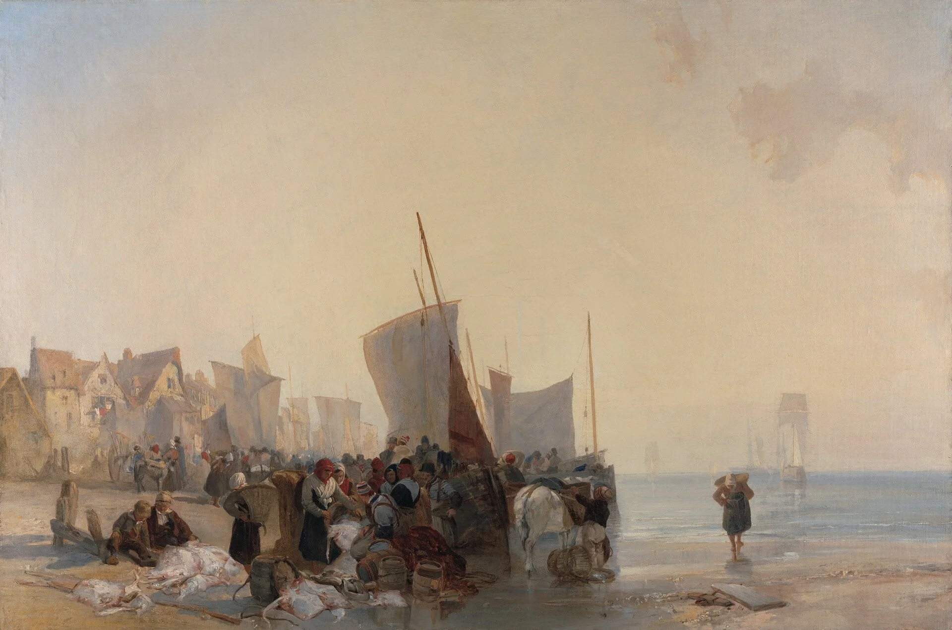 A Fish-market near Boulogne, 1824. Richard Parkes Bonington (1802-1828)