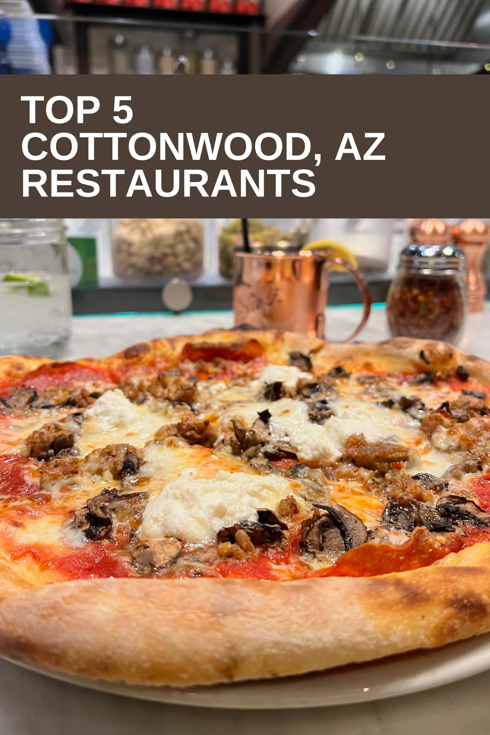 Pizza a lenha da Pizzeria Bocca em Old Town Cottonwood, Arizona