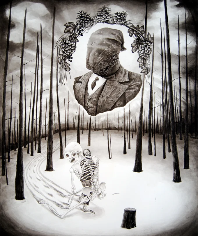 A Burden's Beast 2007 acrylic on paper 2 x 34 inches