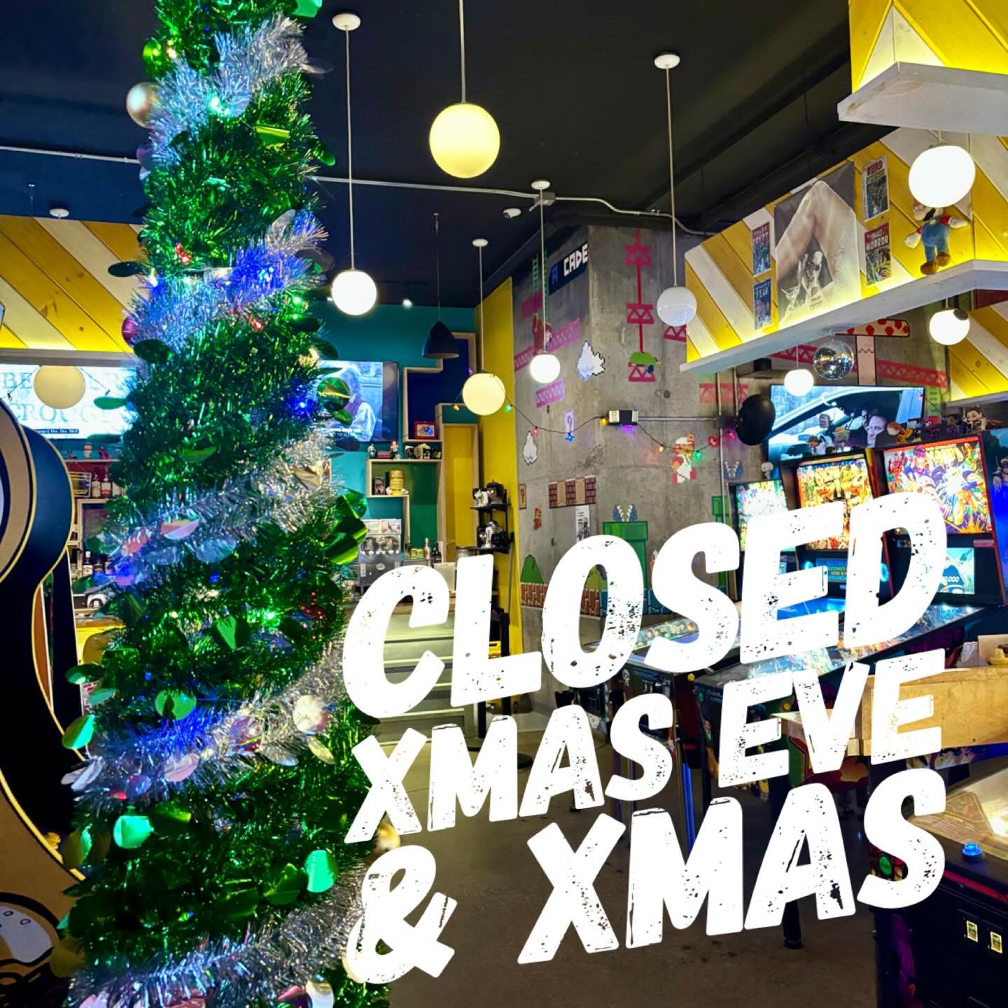 We&rsquo;re open tonight though! Come down and get $5 in free tokens at the door. Happy holidays! 🎄