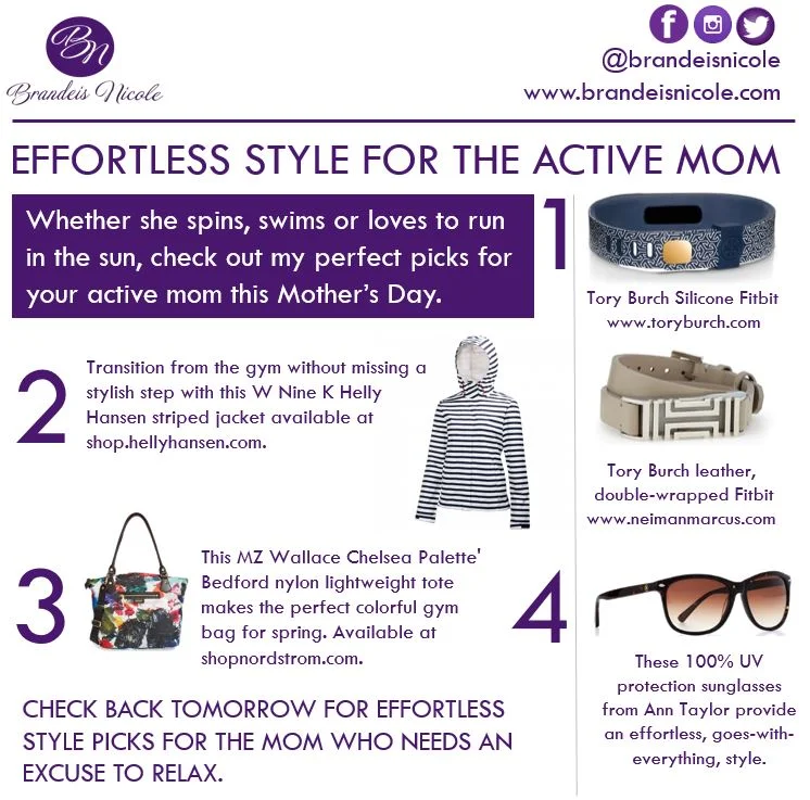 Tory Burch Silicone Fitbit, $38; Tory Burch Leather and Gold-Plated Fitbit, $175;&nbsp;Helly Hansen Jacket, $150; MZ Wallace Chelsea Bedford&nbsp;Tote - color exclusive to Nordstrom, $315; Ann Taylor Uptown Sunglasses, $68&nbsp;