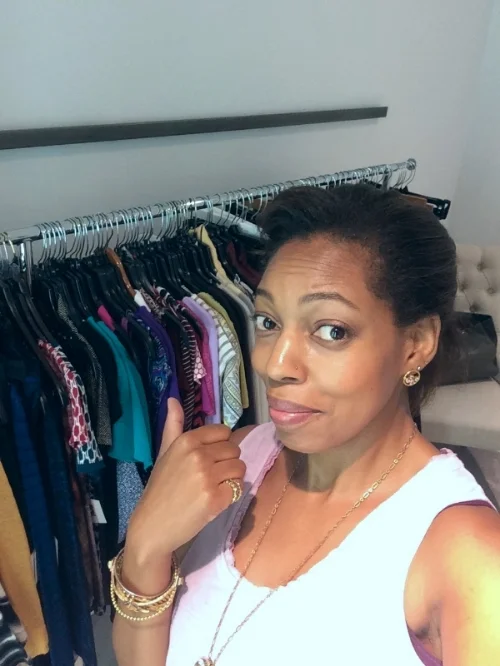 #stylistselfie in the dressing room before my client arrives. I never get tired of hearing, All of this, is...for me?? Yep! 