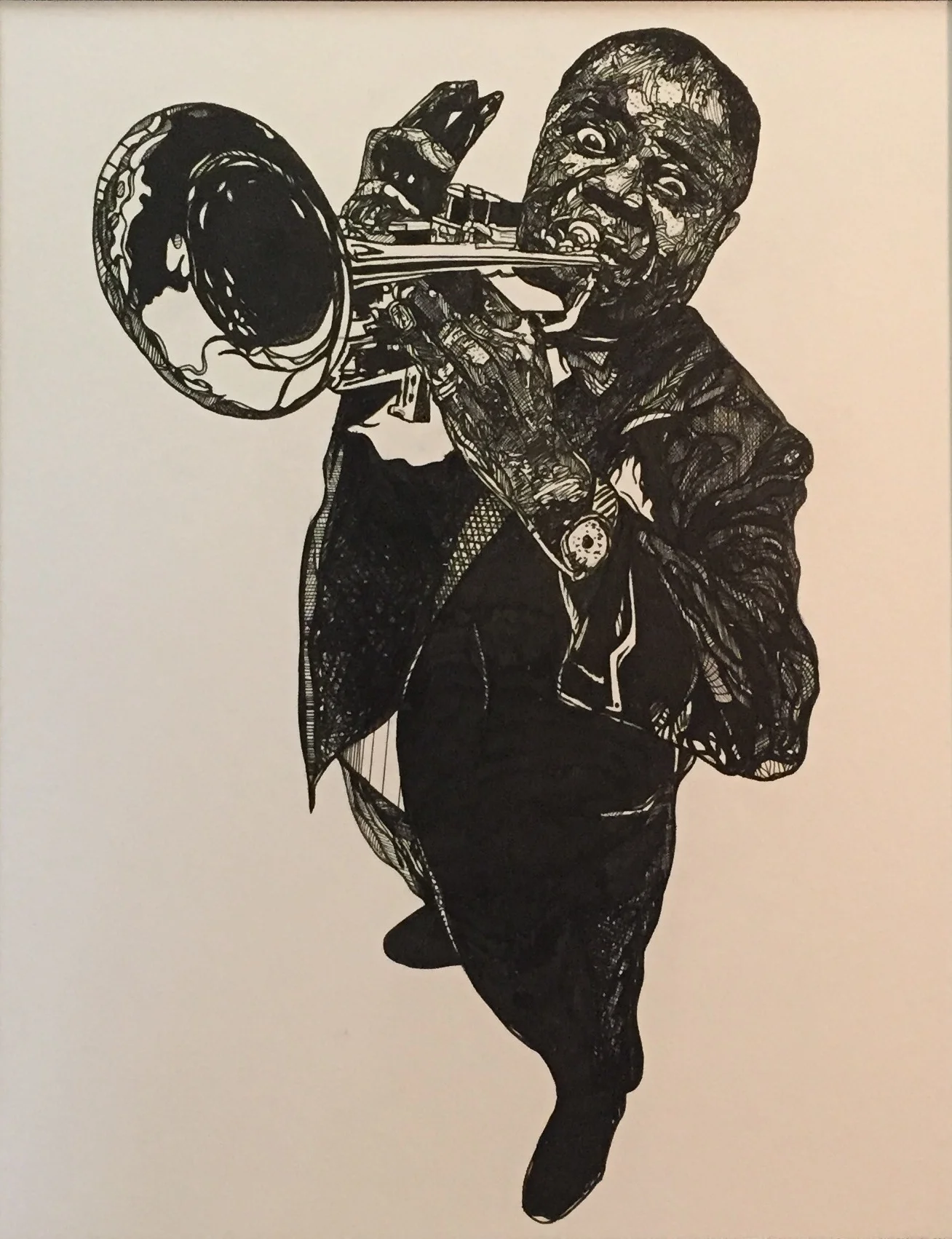 Satchmo (Louis Armstrong) 2015 pen and ink 16" x 20"