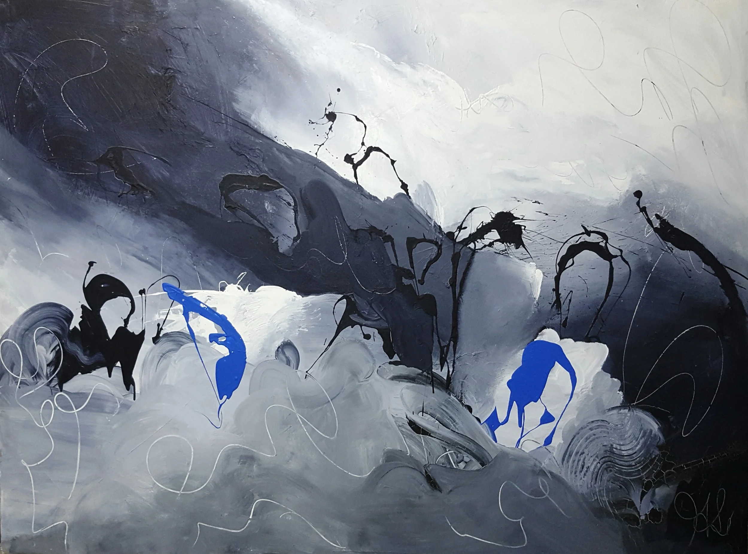 Black Lake 2010 acrylic on metal plate 200cm x 150cm