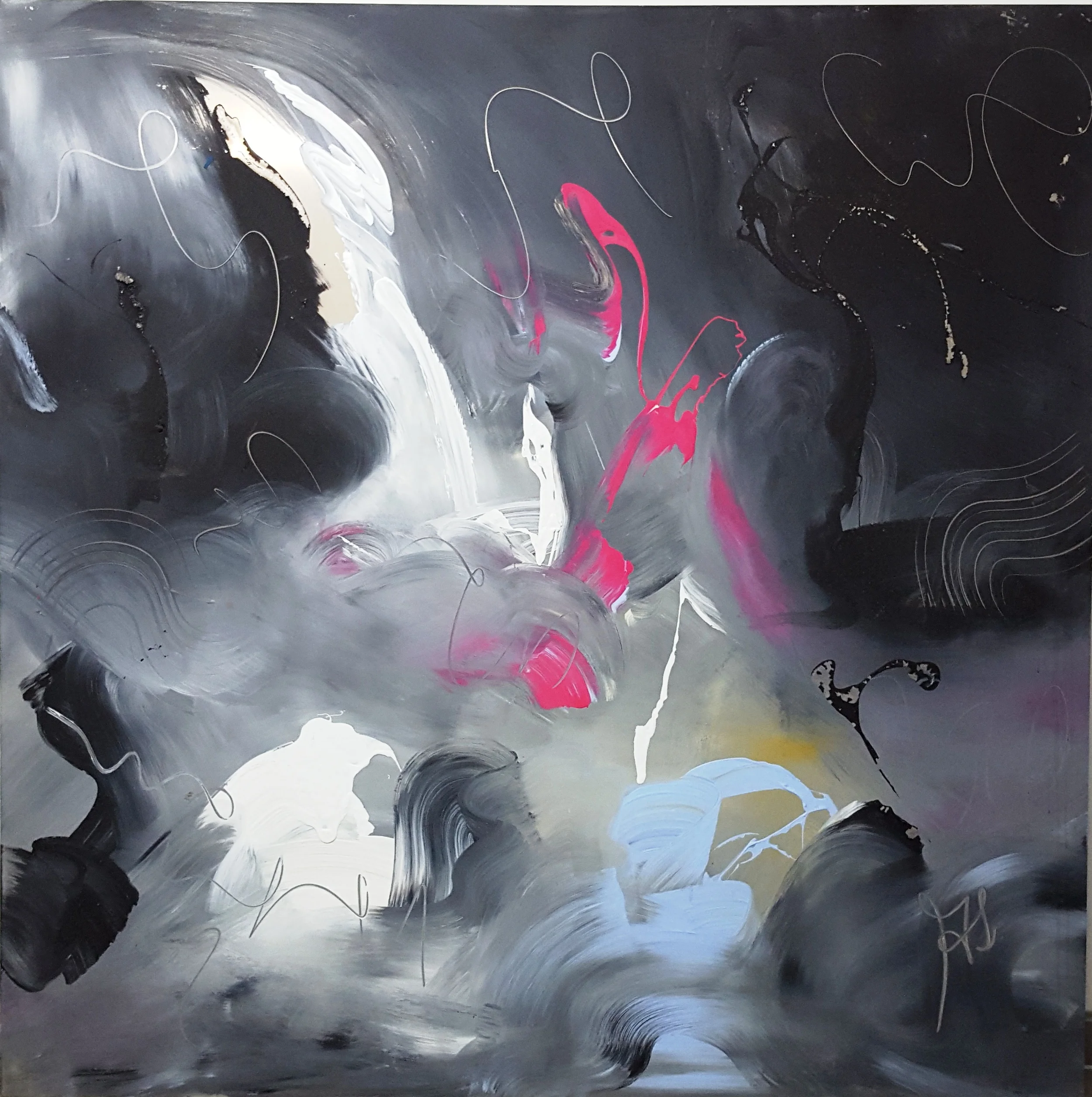 Swan 2010 acrylic on metal plate 150cm x 150cm