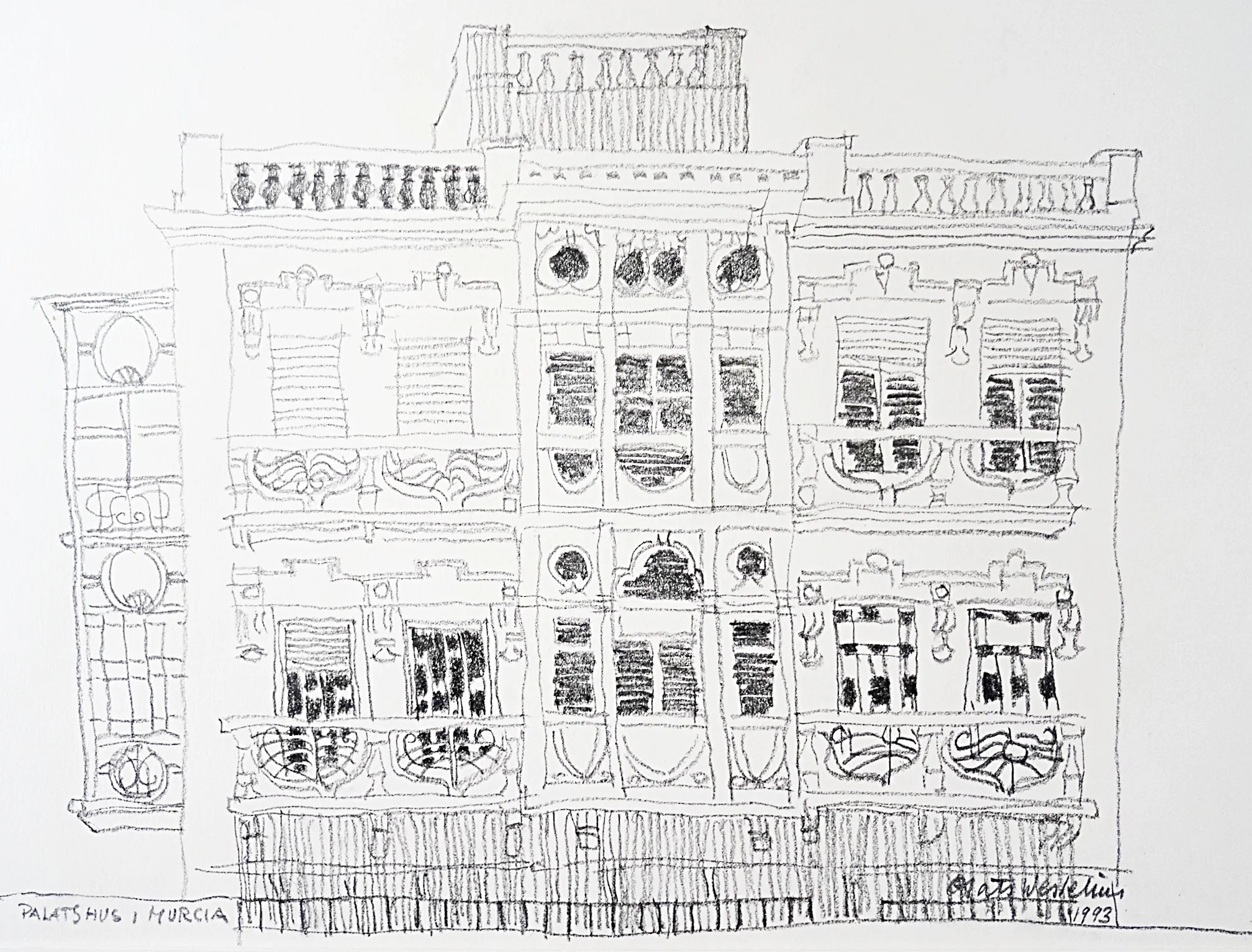 Palatshus, Murcia pencil on paper 1992-1993