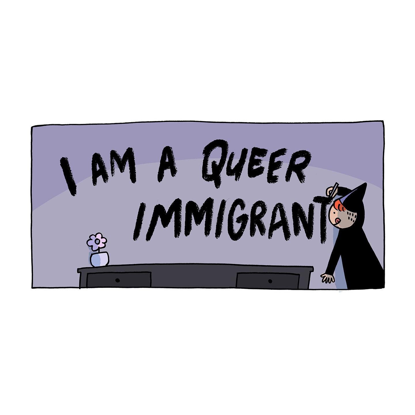 I am a queer immigrant 💜🌈Happy #pridemonth to all of us! In all of the ways I exist and the frustrations they bring, I have supportive communities to rely on, and for that I am grateful.💖🥰💖🥰💖🥰🌈