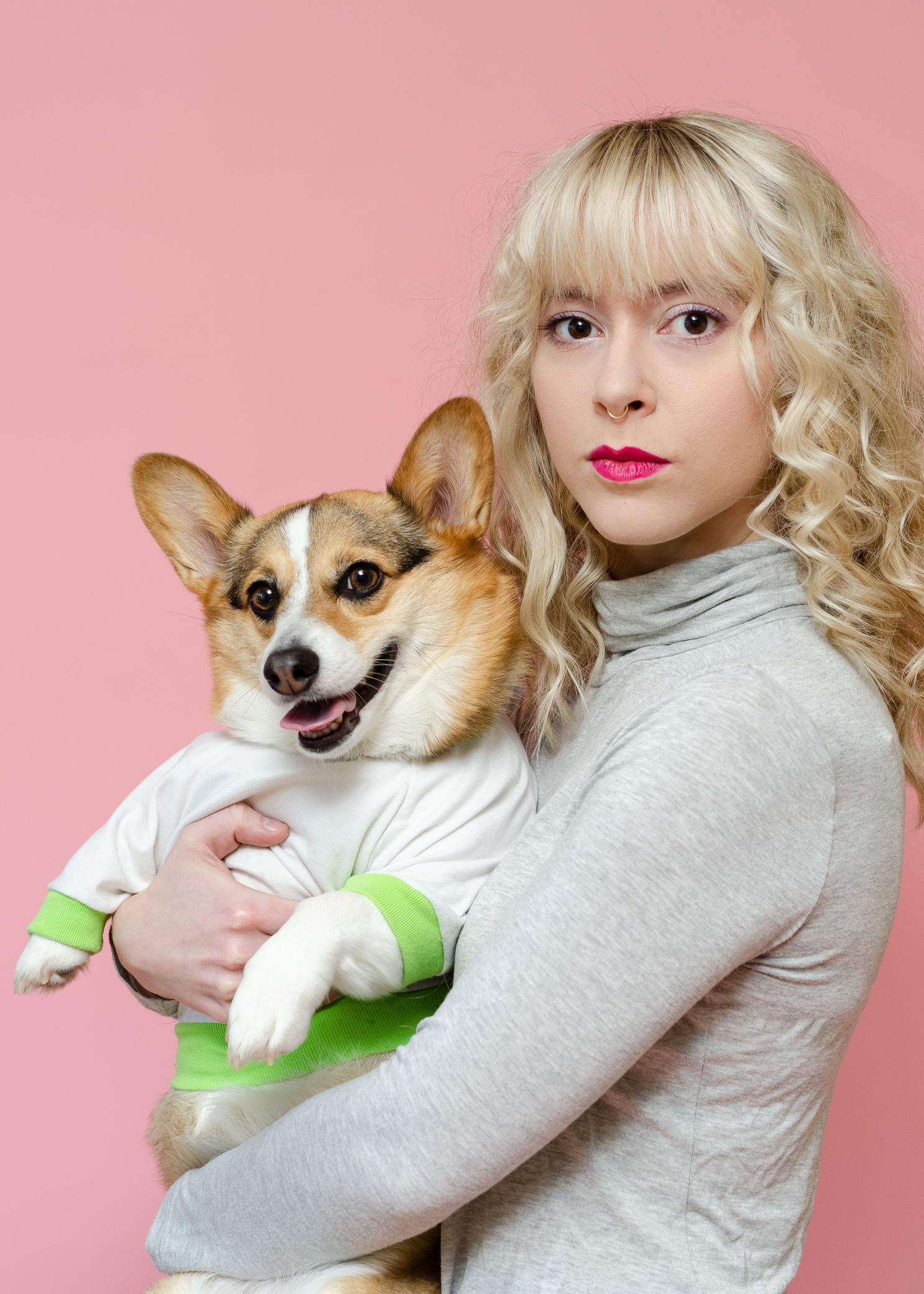 80s Fashion Pet Photoshoot Corgi Dog Los Angeles Photographer Miranda Kelton Photography