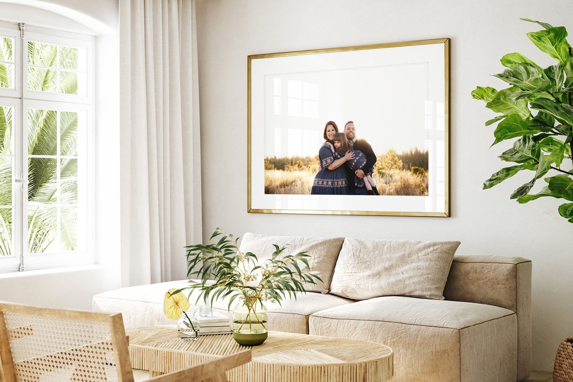 Living Room framed family photo miranda kelton photography