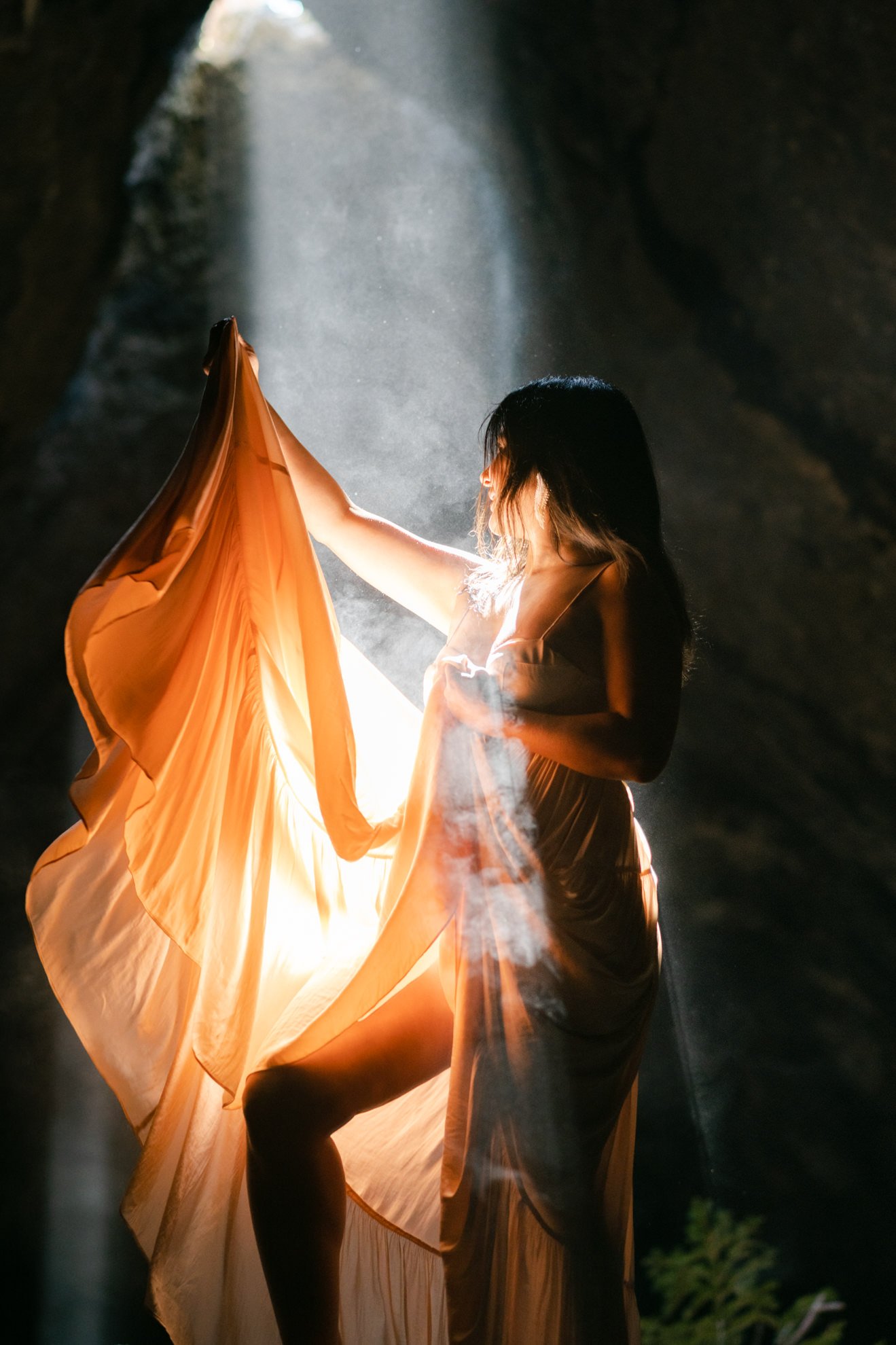 Mystical Cave Photoshoot for Stephanie Buchanan Sky Story by Miranda Kelton Photography