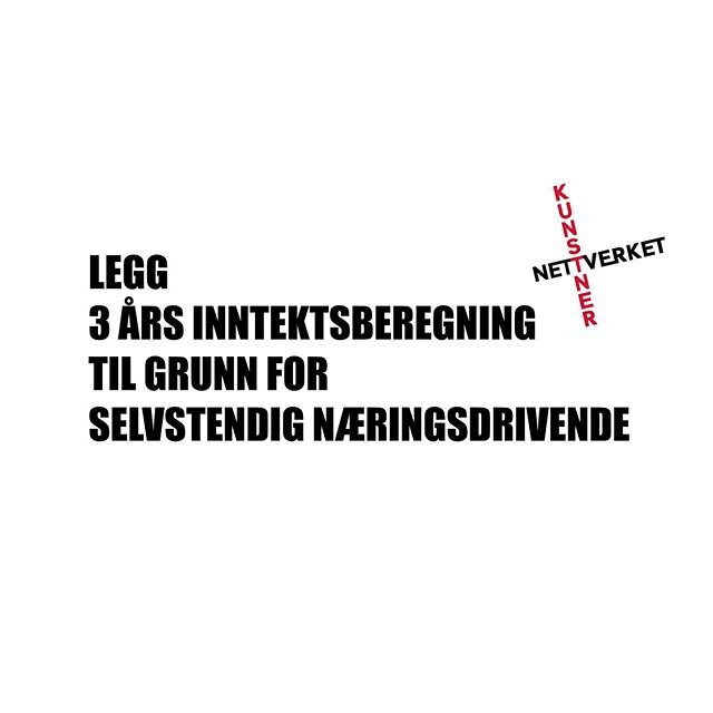 Vi krever at det legges 3 &aring;rs gjennomsnittsberegning til grunn for NAVs kompensasjonsordning for selvstendig n&aelig;ringsdrivende, slik som opprinnelig lovet av regjeringen. De fleste kunstnere og kulturarbeidere lever av en ujevn prosjekt&osl