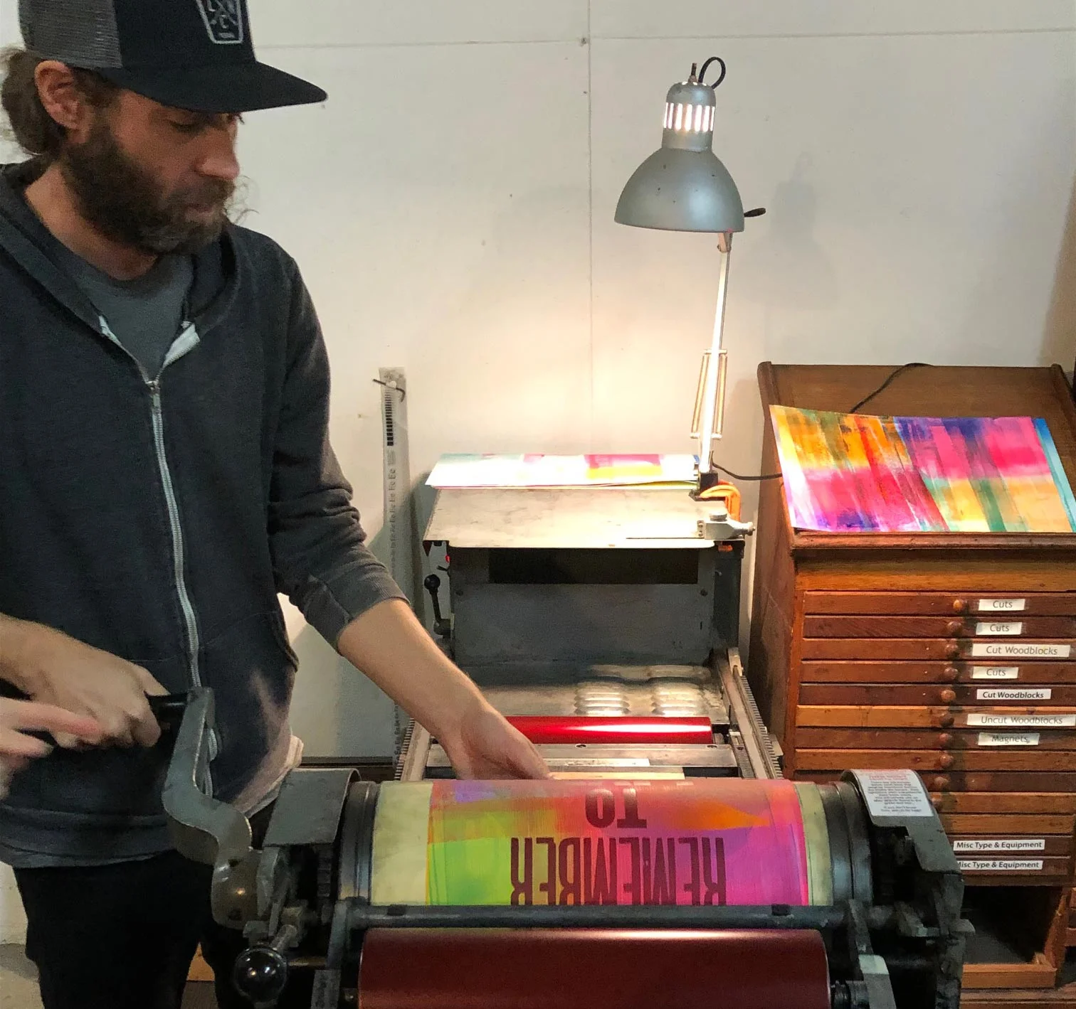 Chris Fritton is the former Studio Director of the Western New York Book Arts Center. A poet, printer, and fine artist, Fritton has over a decade of experience writing, printing, and making his own books, in addition to collaborative efforts with other authors and artists.