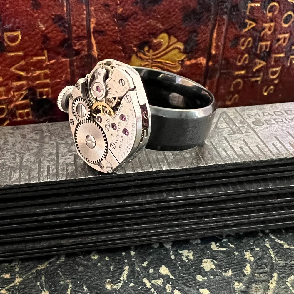 Gruen Watch Mechanics Ring Size 9 3 4 Rewind