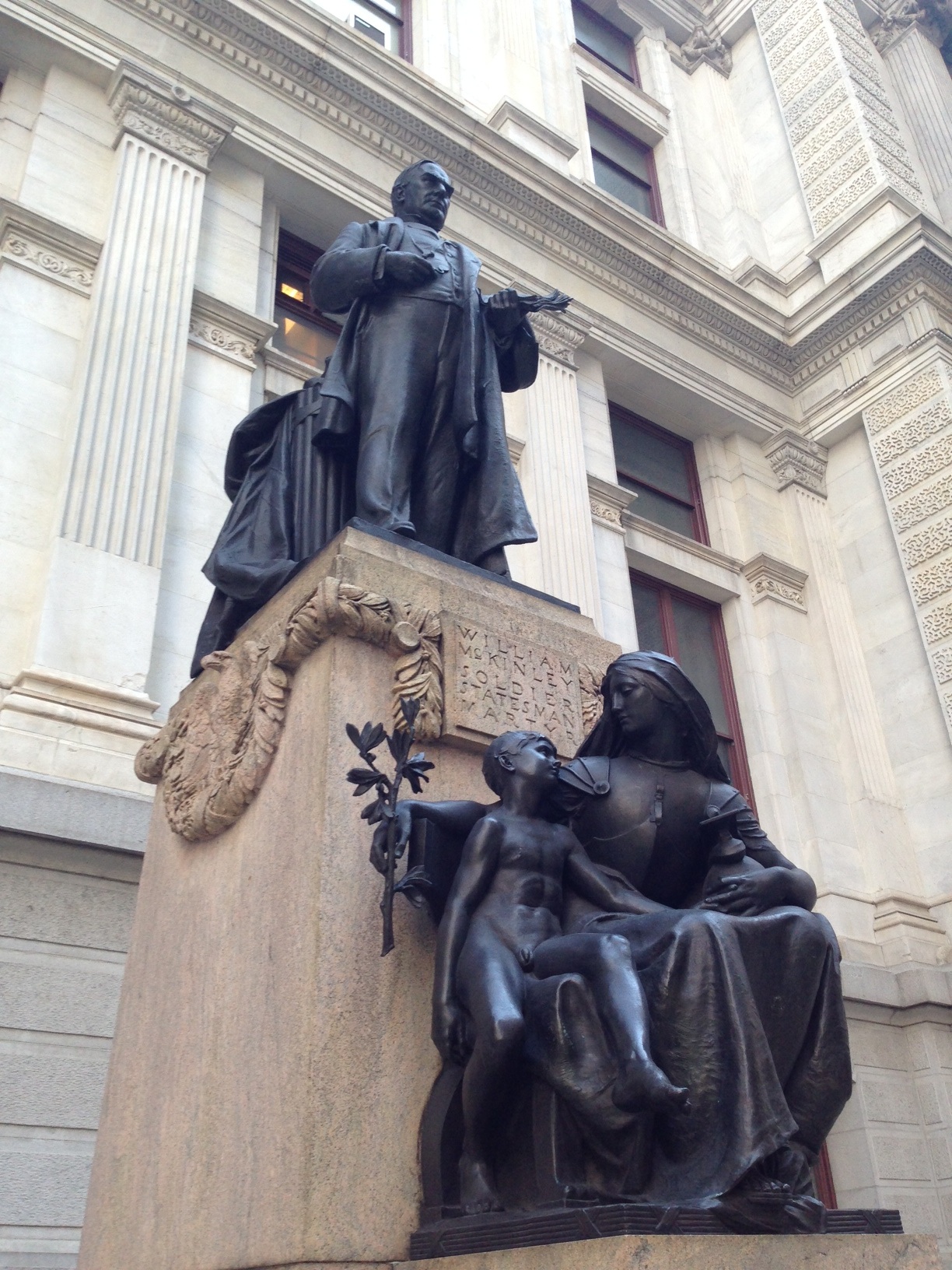 William McKinley memorial outside Philadelphia City Hall. 