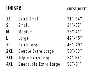 t-shirt sizing chart