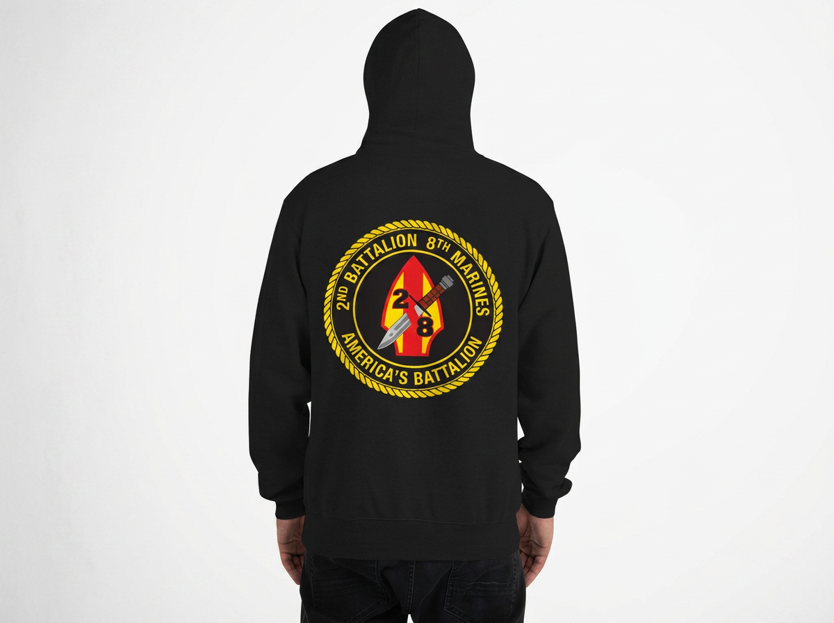 **PRE-ORDER**  2/8 America's Battalion Hooded Pullover Sweatshirt