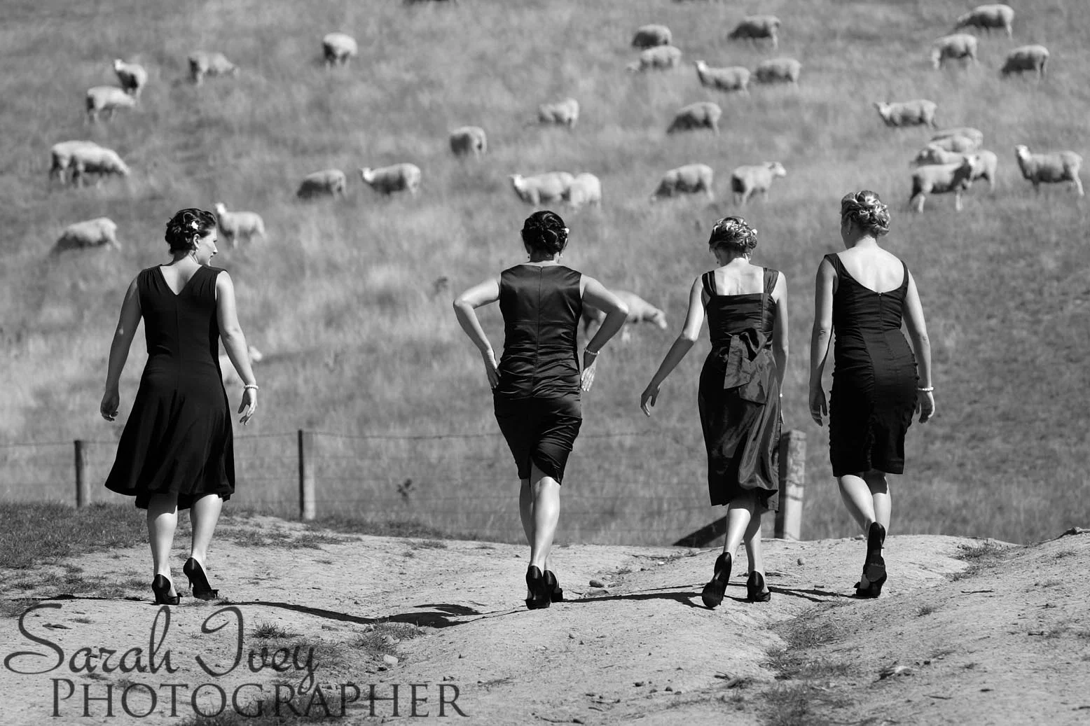 Bridesmaids en route to the wedding ceremony Image by Sarah Ivey Photographer