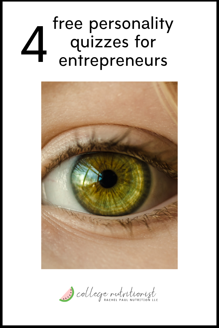 personality tests entrepreneurs college nutritionist