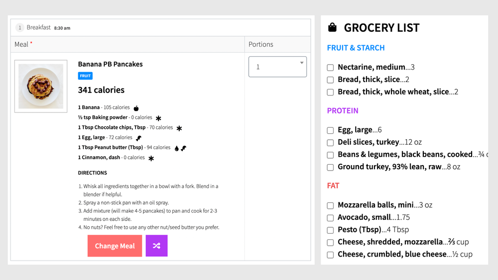 example meal plan