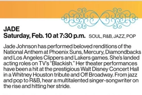 JADE is a Featured Artist for ASU's Upcoming Season! 