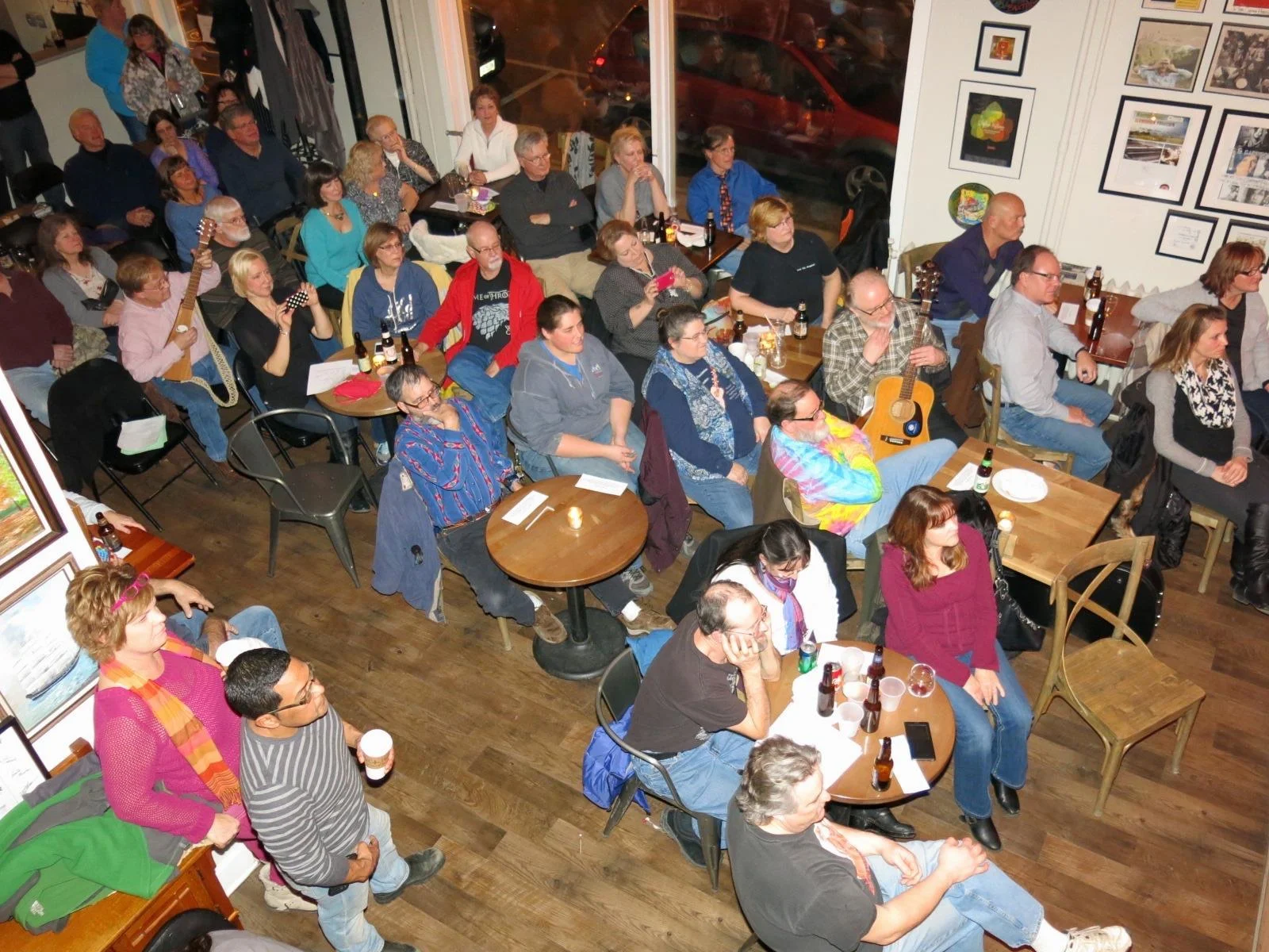 "Mad Bark members Mark Jossart, Reid Olson, and Bob Rubach  jam along with friends Terry Murphy and Brad Fell