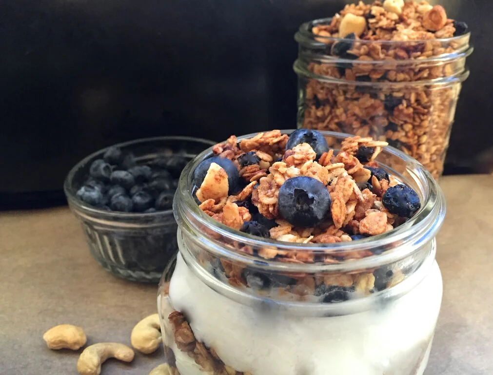Blueberry Cashew Buckwheat Granola