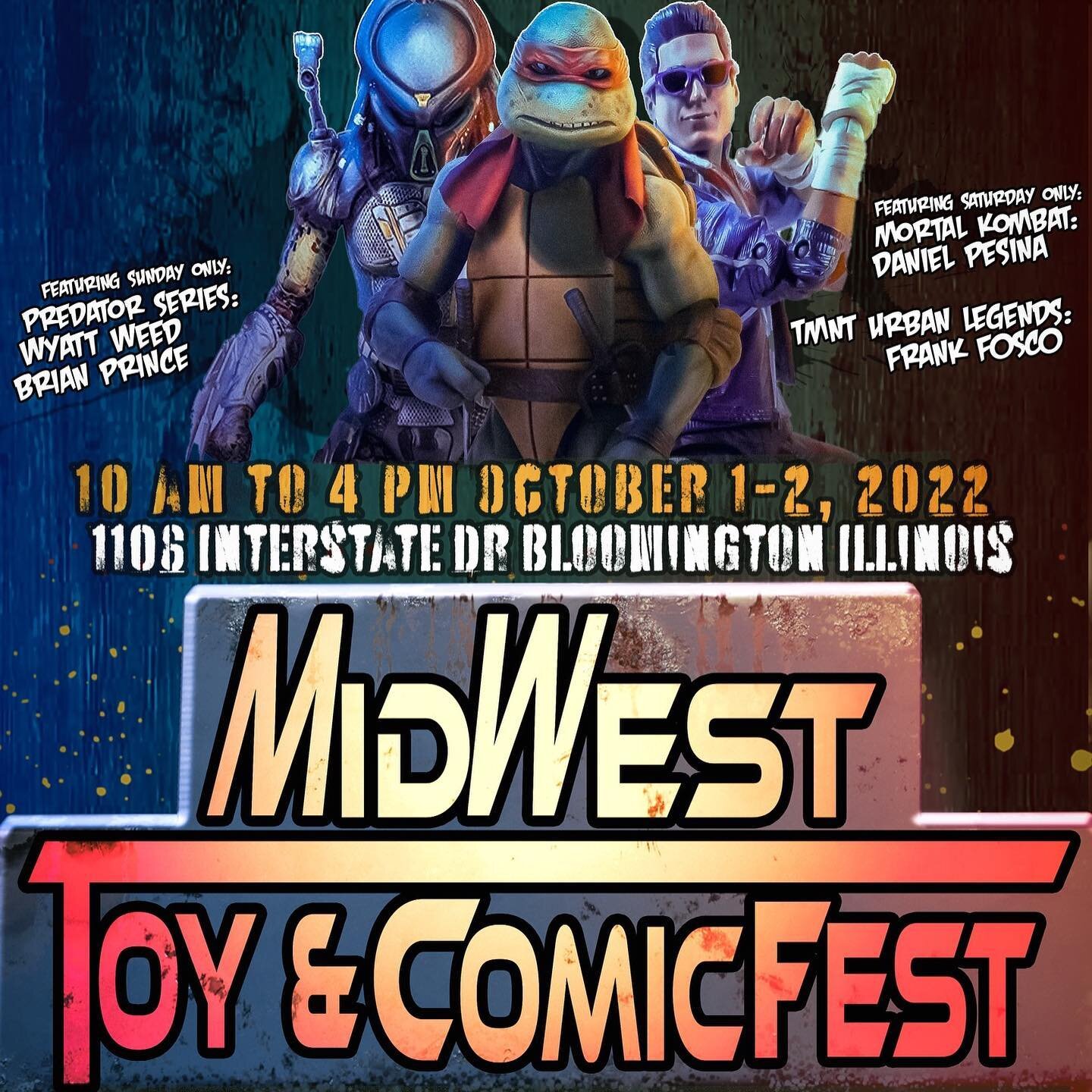Hey Illinois!!!

I wanted to give a reminder that I&rsquo;ll be a guest at the MIDWEST COMIC &amp; TOY FEST!

I&rsquo;m going to be attending alongside Wyatt Weed from Predator 2!!!

Place: 1106 Interstate Dr., Bloomington, Illinois
Date: Sunday, Oct