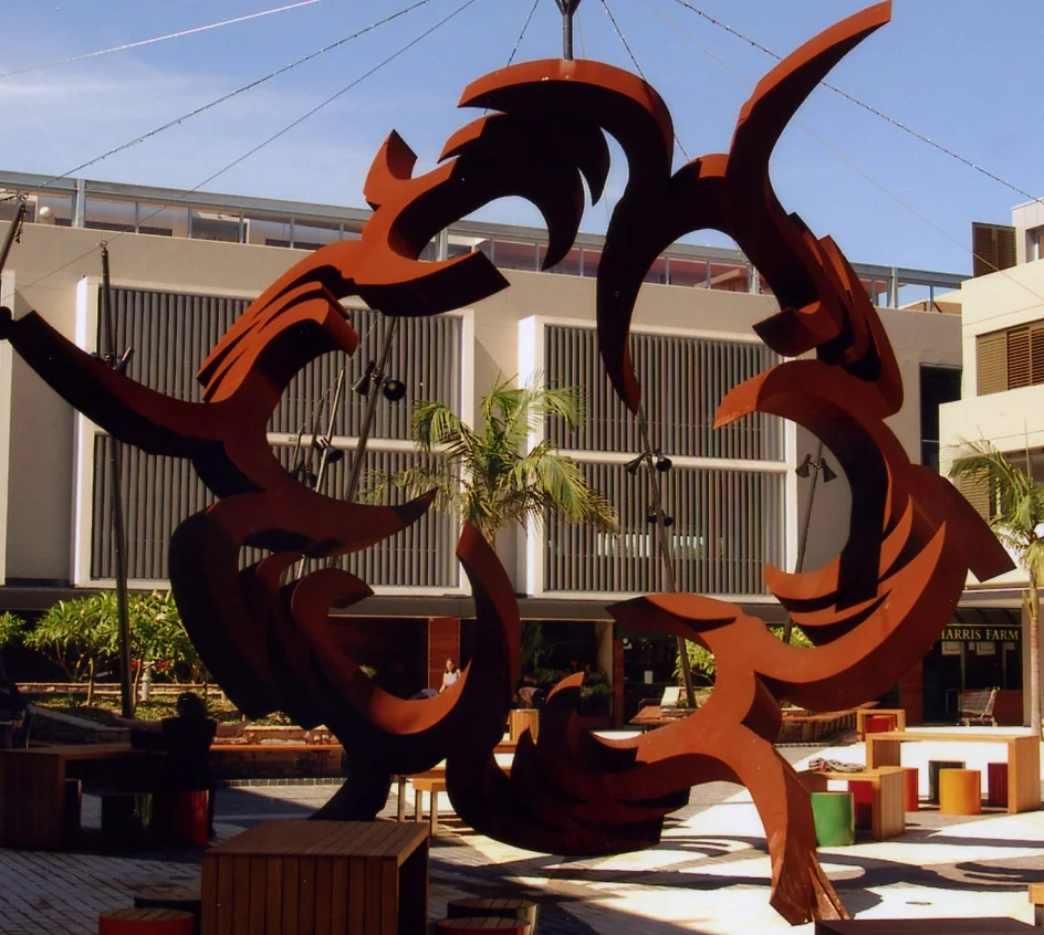 Greg Johns,  Land Mandala , 2009, Corten Steel, 6 metres high, Cammeray Square, Sydney