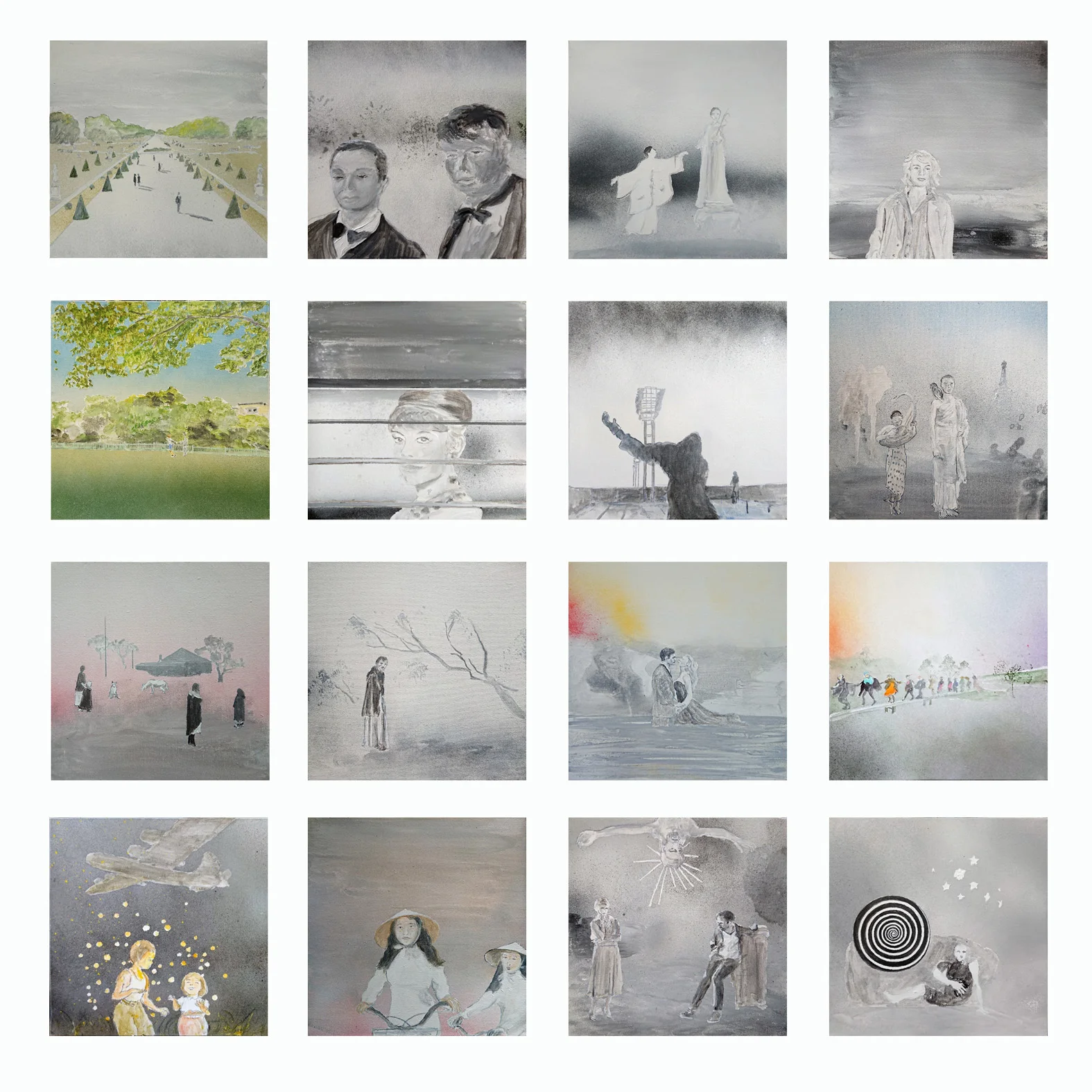 Top row left to right:  Last year at Marienbad . SOLD,  Rules of the Game ,  Les Enfants du Paradis  and  L’avventura .  2nd row: Blow U p N/A.,  L’Inmortelle ,  La Jetee  and  The Harp of Burma.   3rd Row:  Nostalgia, Andrei Rublov ,  La Dolce Vita , and  Le Grand Meulnes .  4th Row:  Grave of the Fireflies ,SOLD;  The Vietnamese Lady,   Ashes and Diamonds  and  The Blood of the Poet.