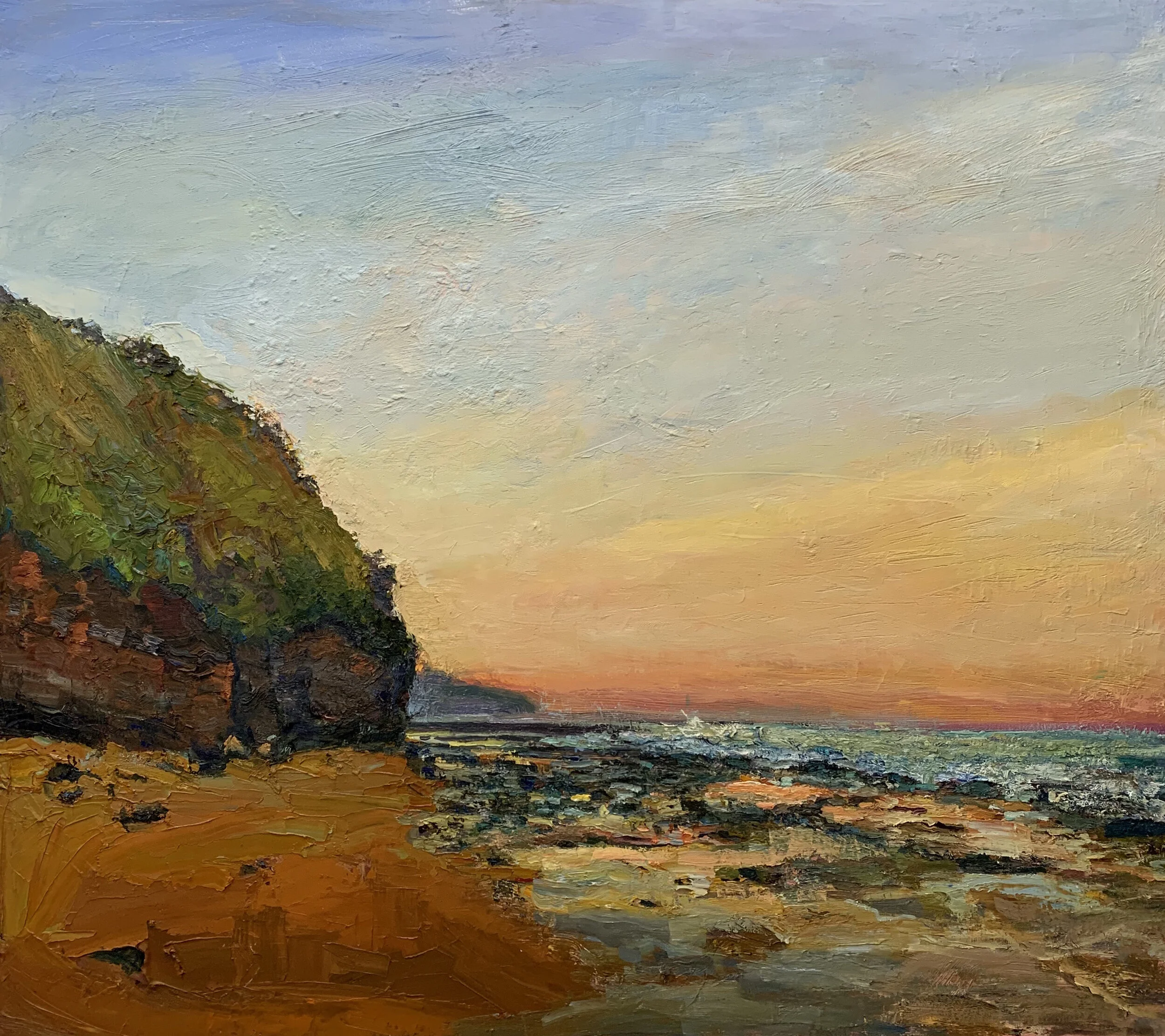 Headland and rock platform. 2020  oil on linen 122 x 137 cm $9,000