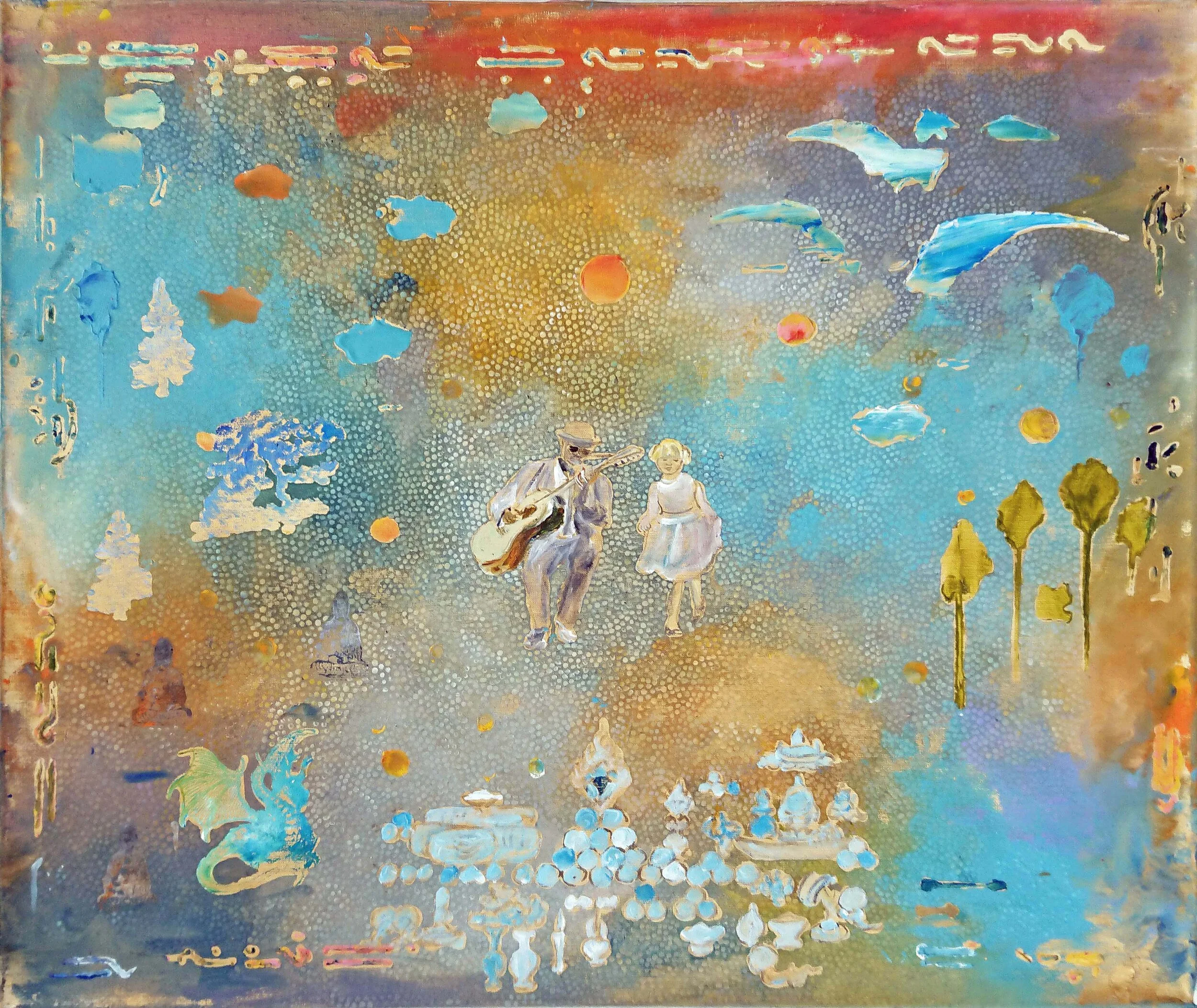 Blind Willie McTell and Meegan Ochs, 2020 acrylic on linen 50 x 61 cm $1,200