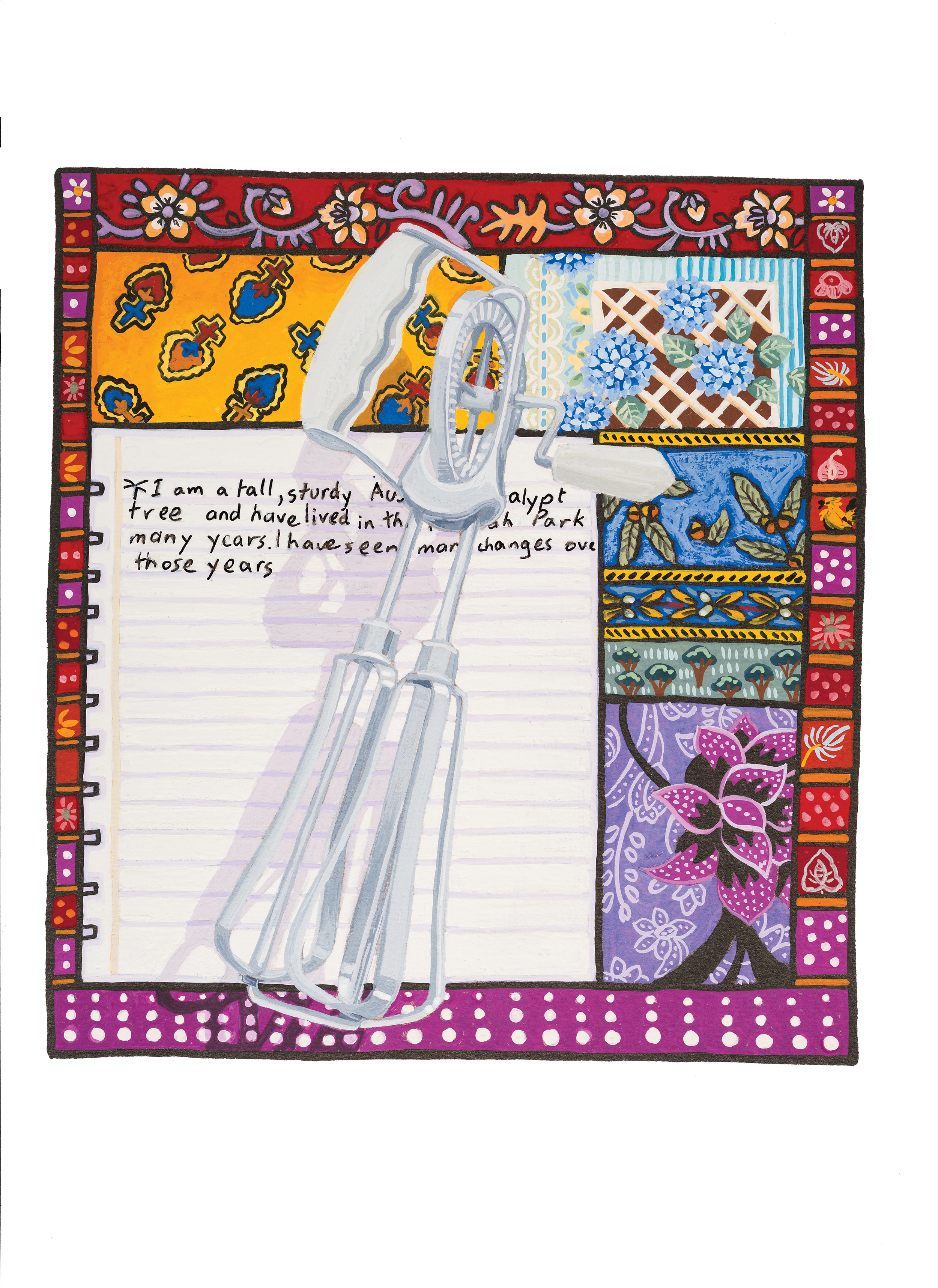 Eggbeater and notebook. 2025 19.5 x 18 cm 
