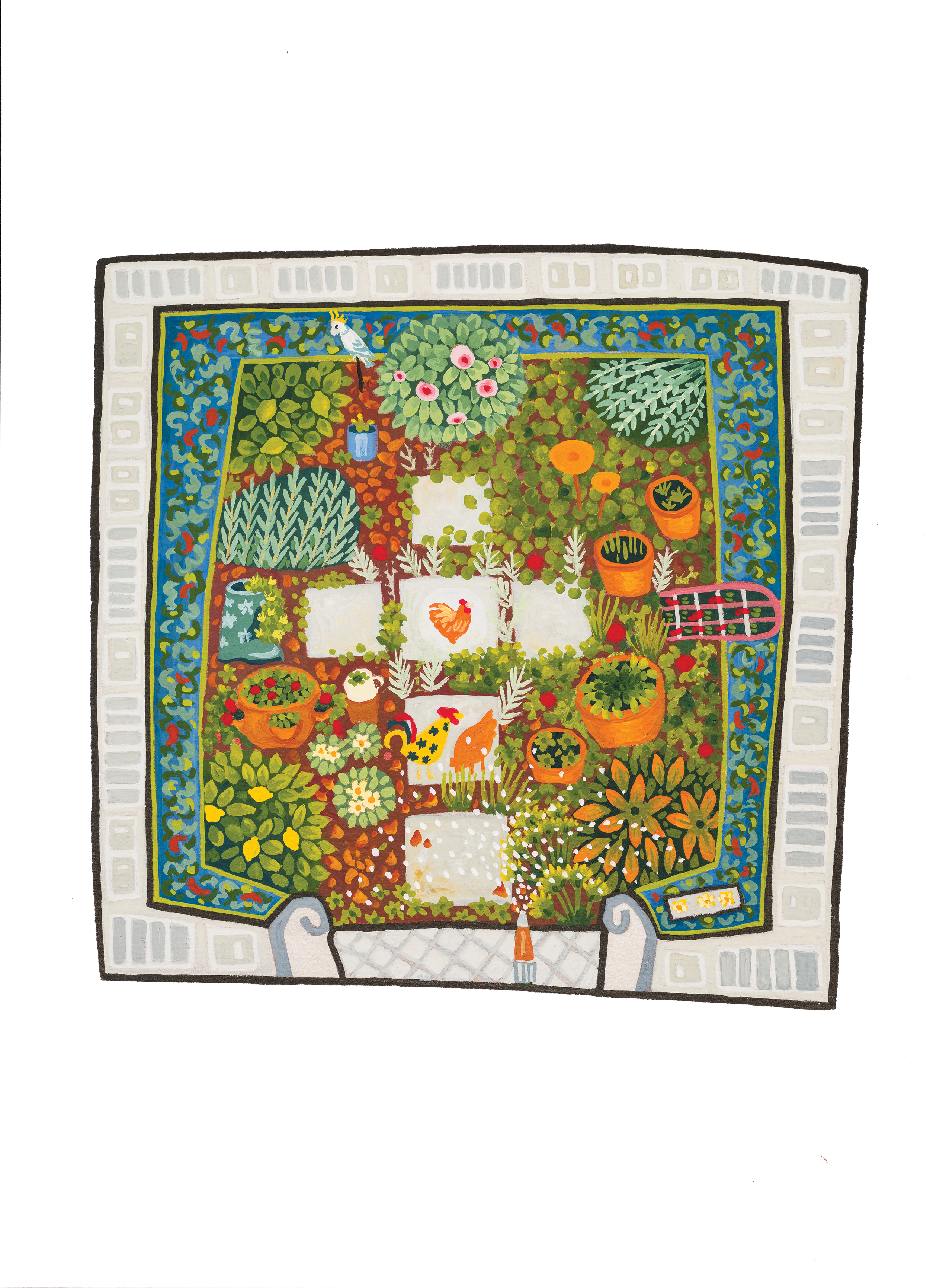 SOLD  Herb garden 2024  16.5 x 17 cm