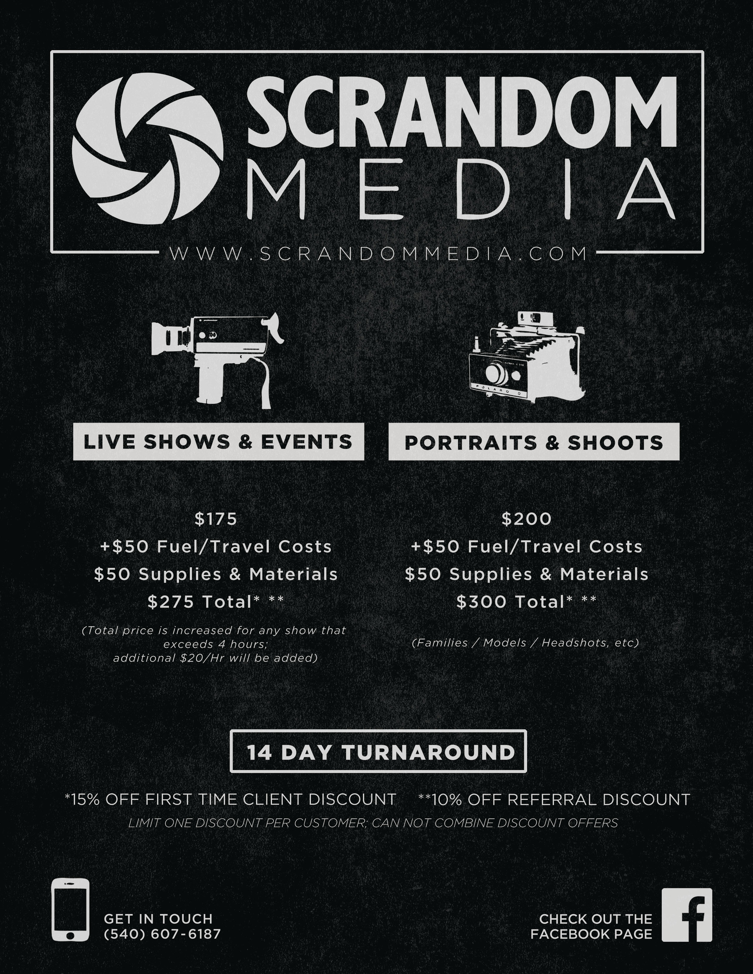 Price Sheet for Scrandom Media