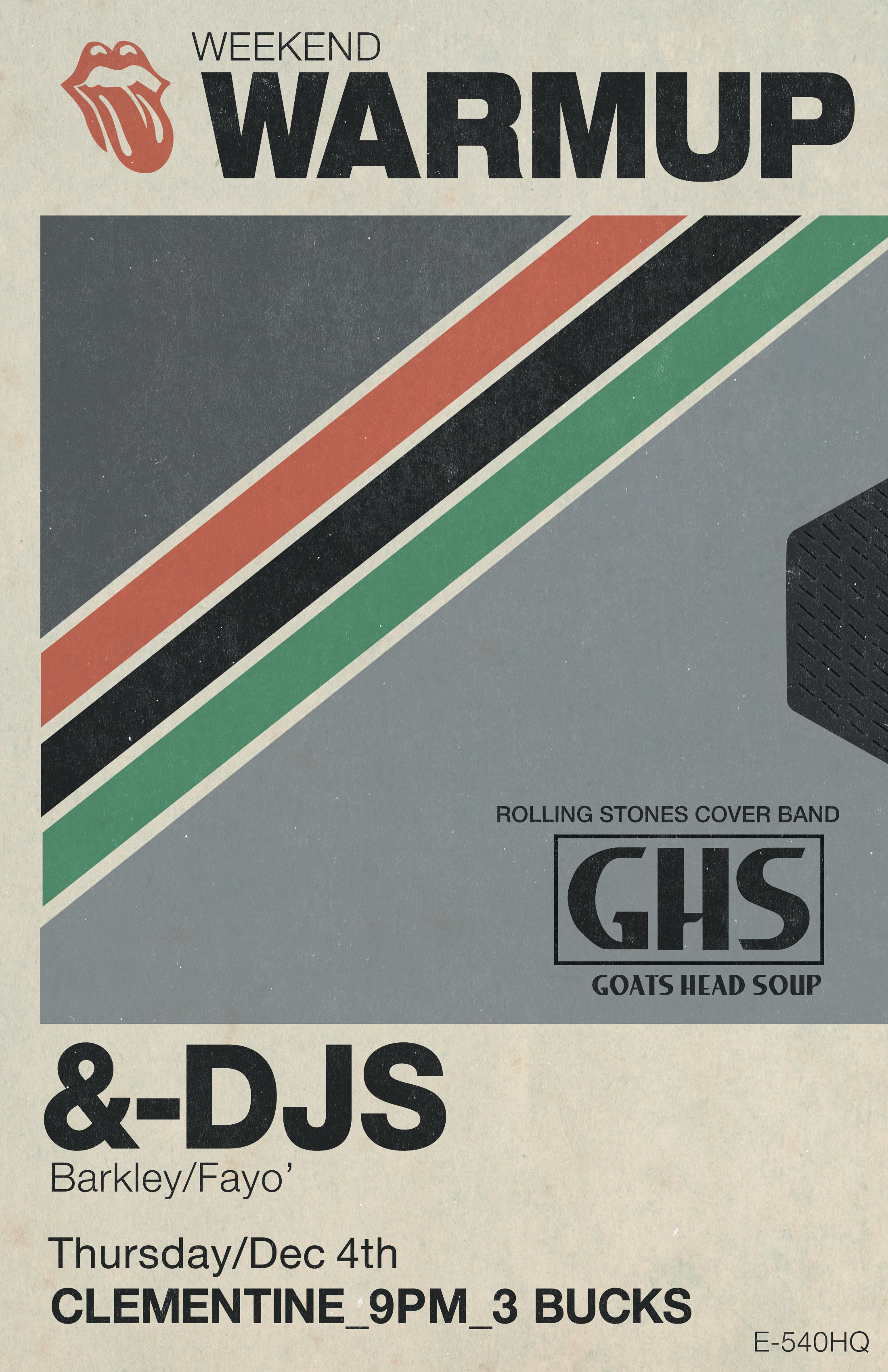 Flyer for Rolling Stones cover band show