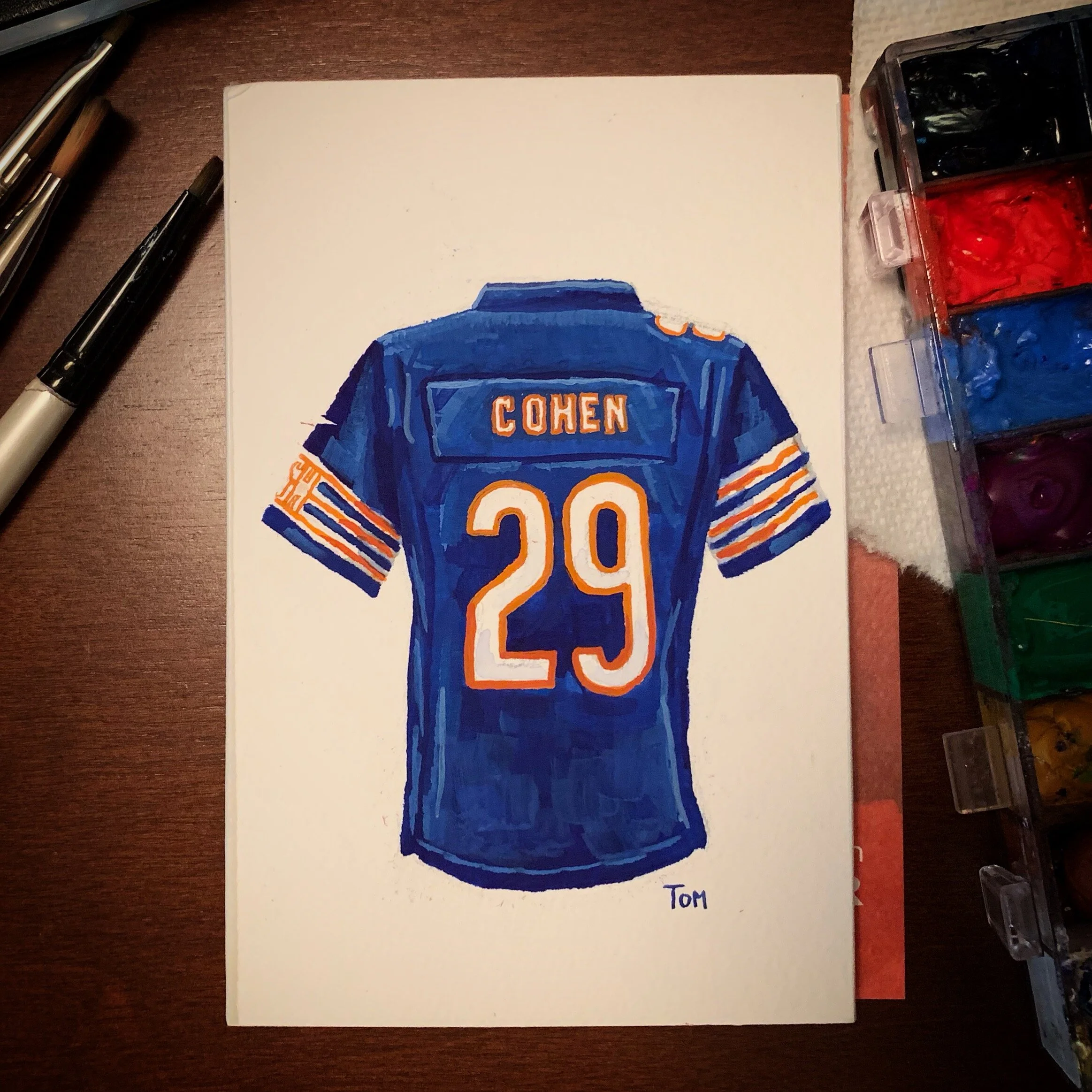 Tiny Jersey Painting - 4" x 6"