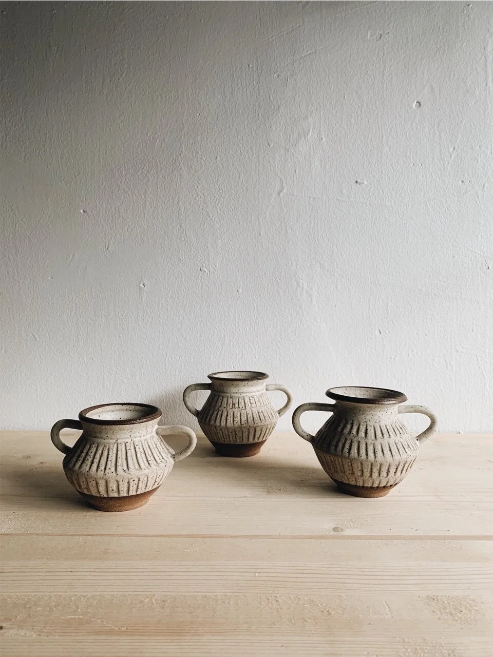 Mini Classic Vase Series - Matte White Speck