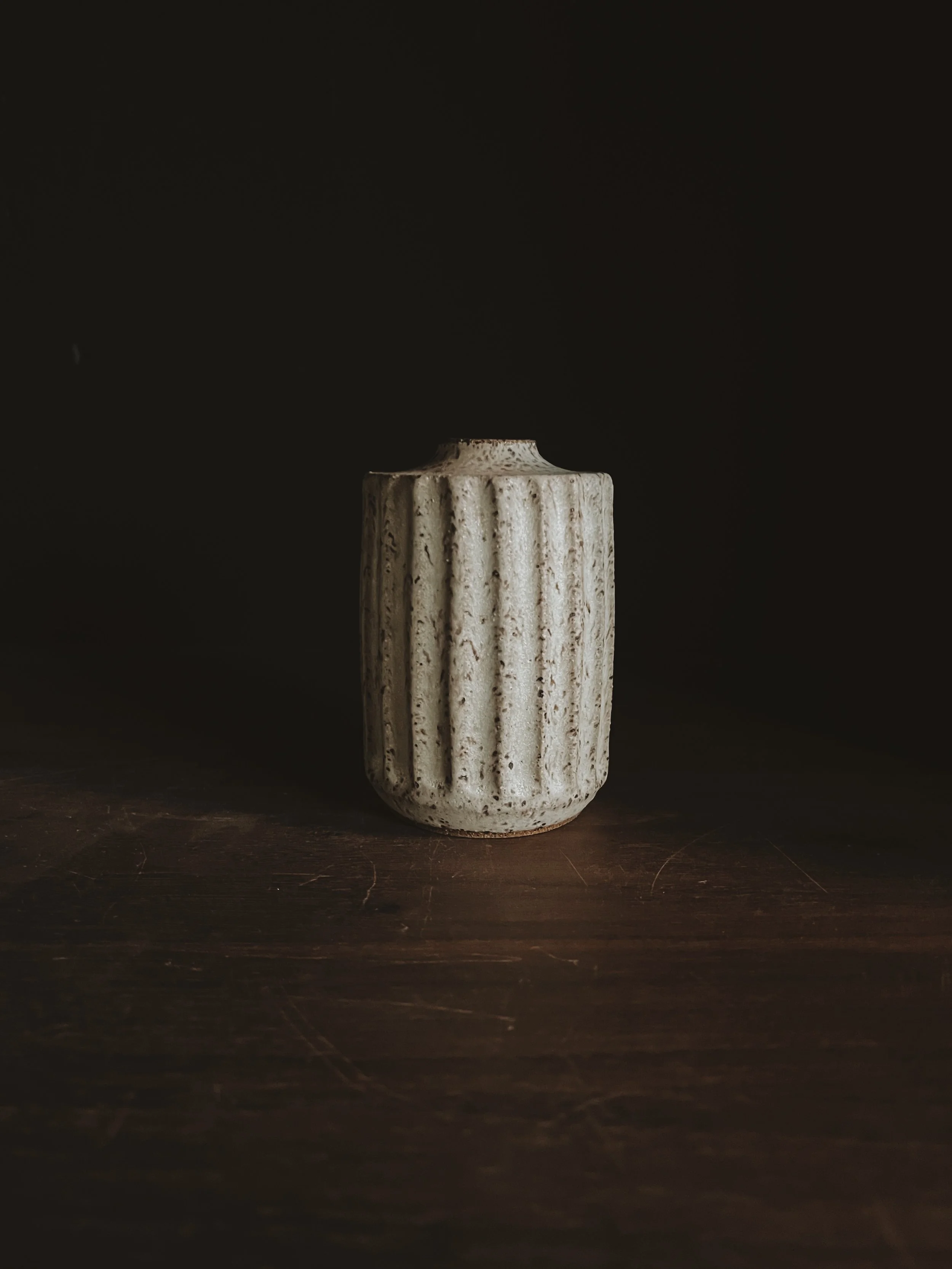 Bud Vase #2 Matte Speck Single Carve