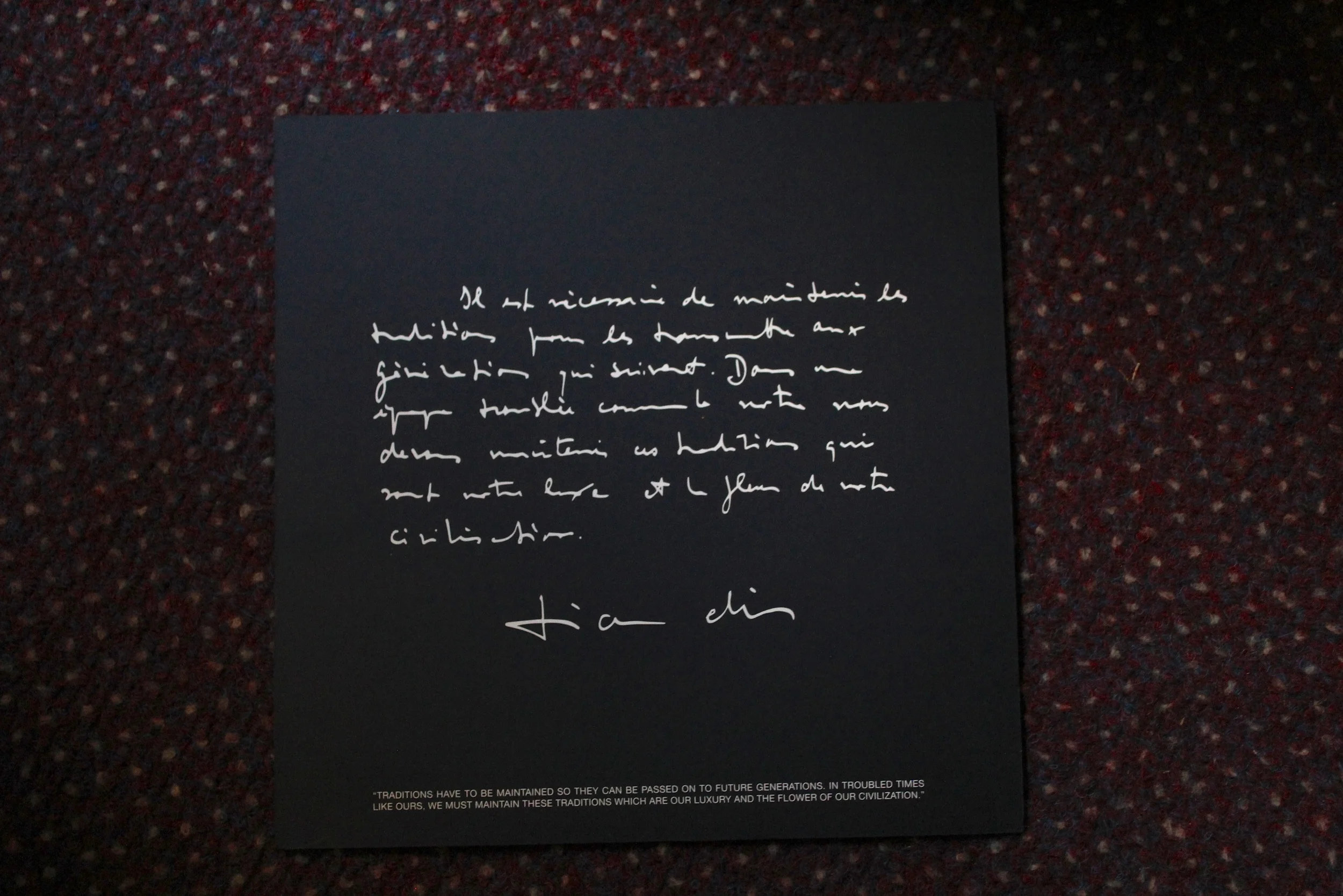 The back of the card