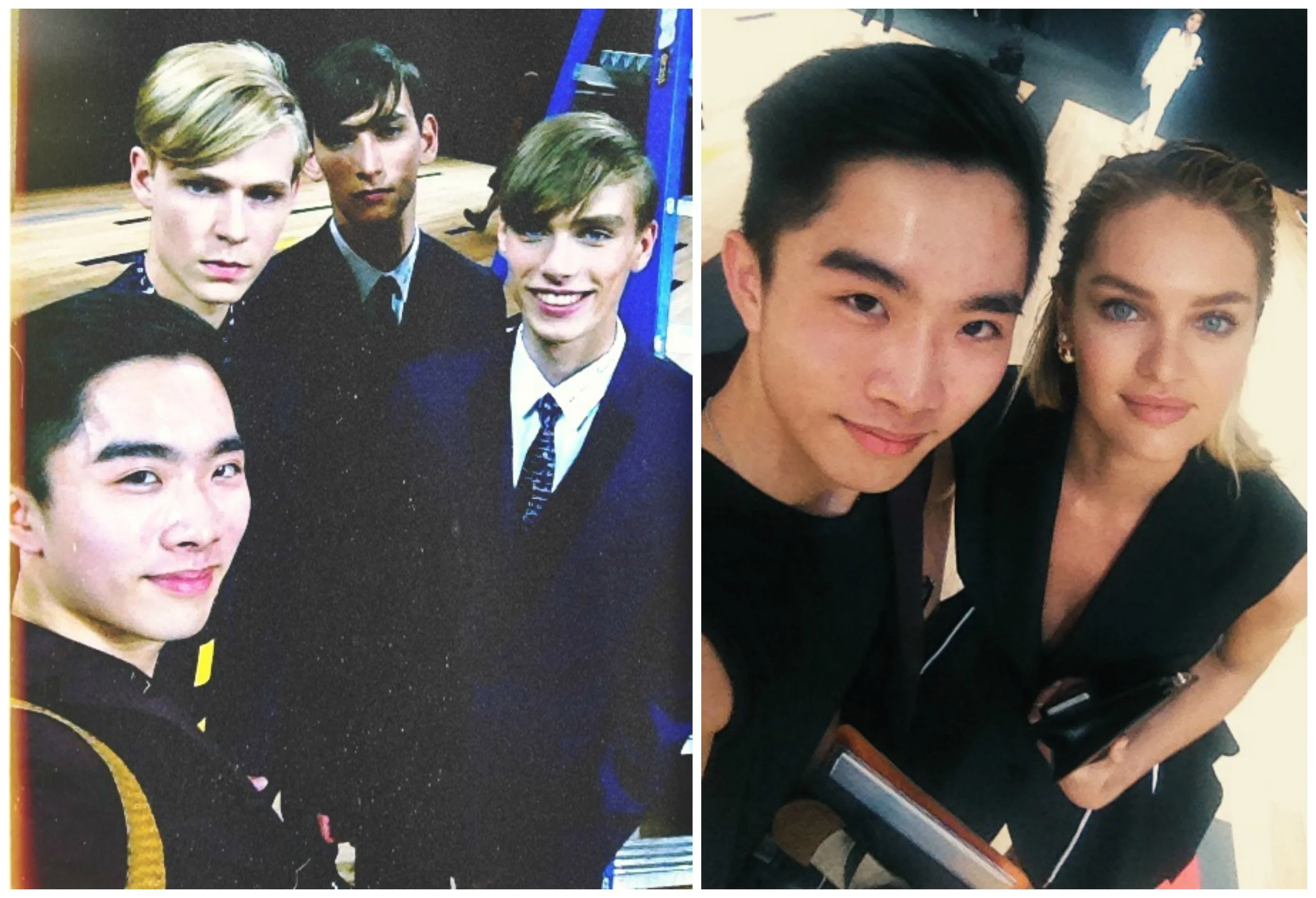 WIth the models after the show (Left) and Candice Swanepoel (Right)